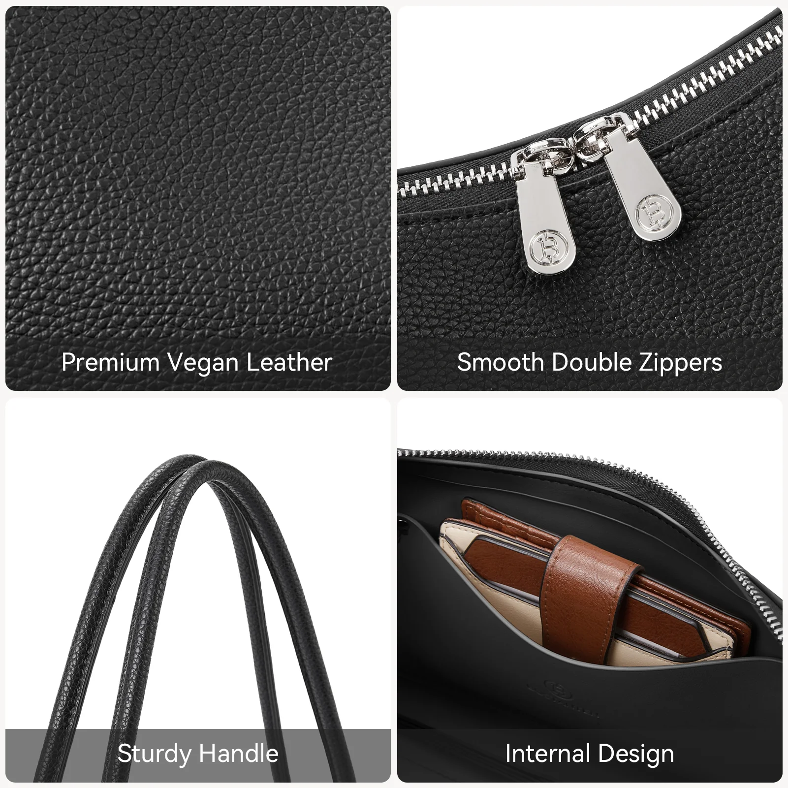 Claire Arc Silhouette Leather Tote Handbag - Image 12