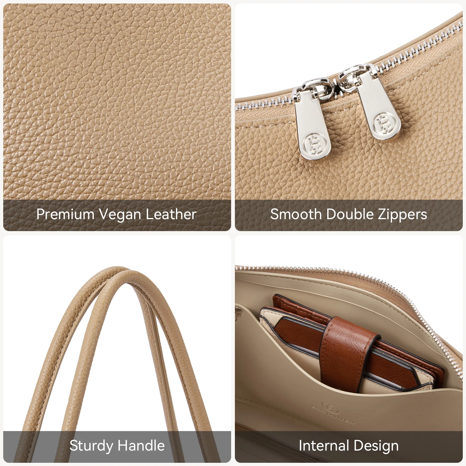 Claire Arc Silhouette Leather Tote Handbag - Image 5