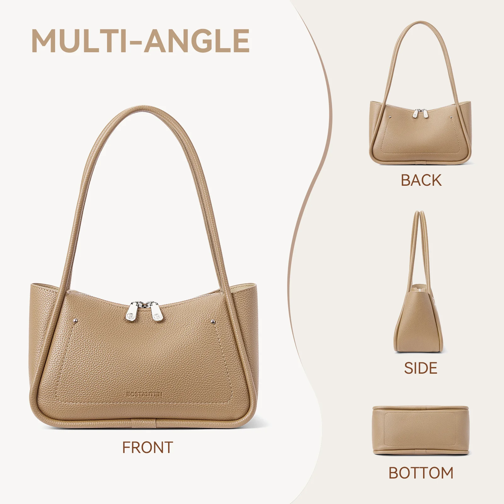 Claire Arc Silhouette Leather Tote Handbag - Image 6