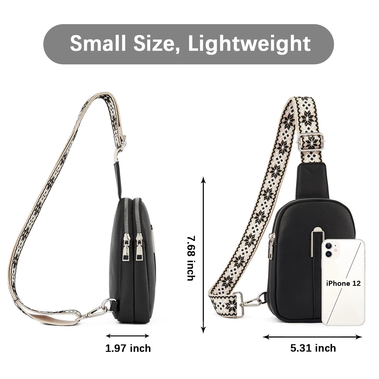 Aurora Adjustable Embroidered Shoulder Strap  Crossbody Bag for Women - Image 11