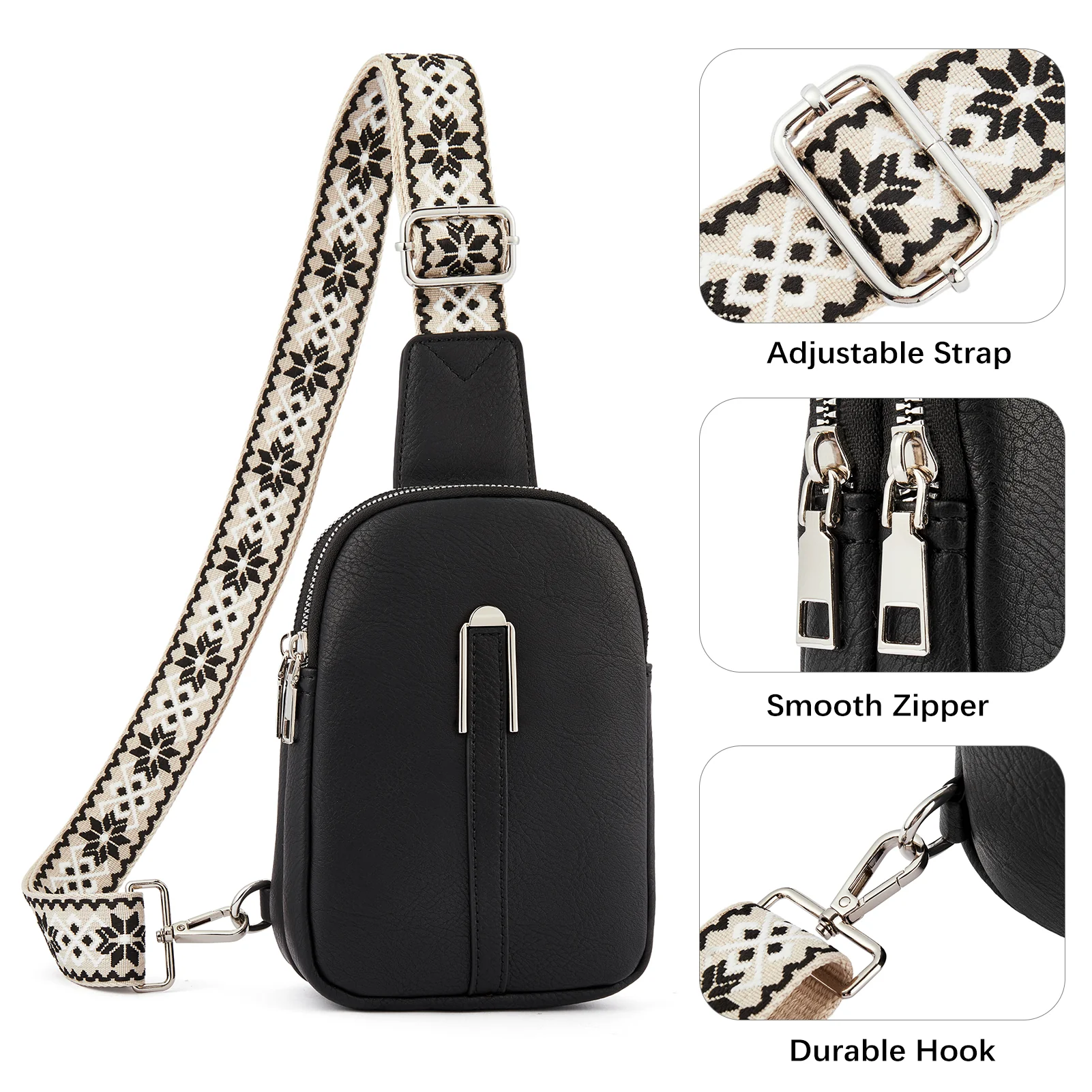 Aurora Adjustable Embroidered Shoulder Strap  Crossbody Bag for Women - Image 16