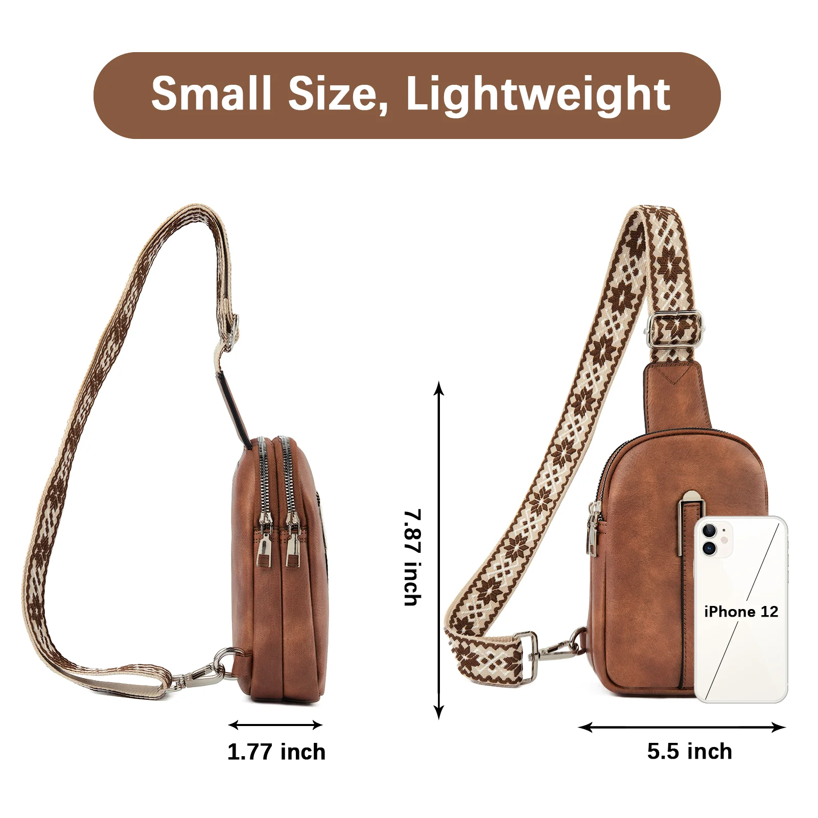Aurora Adjustable Embroidered Shoulder Strap  Crossbody Bag for Women - Image 20