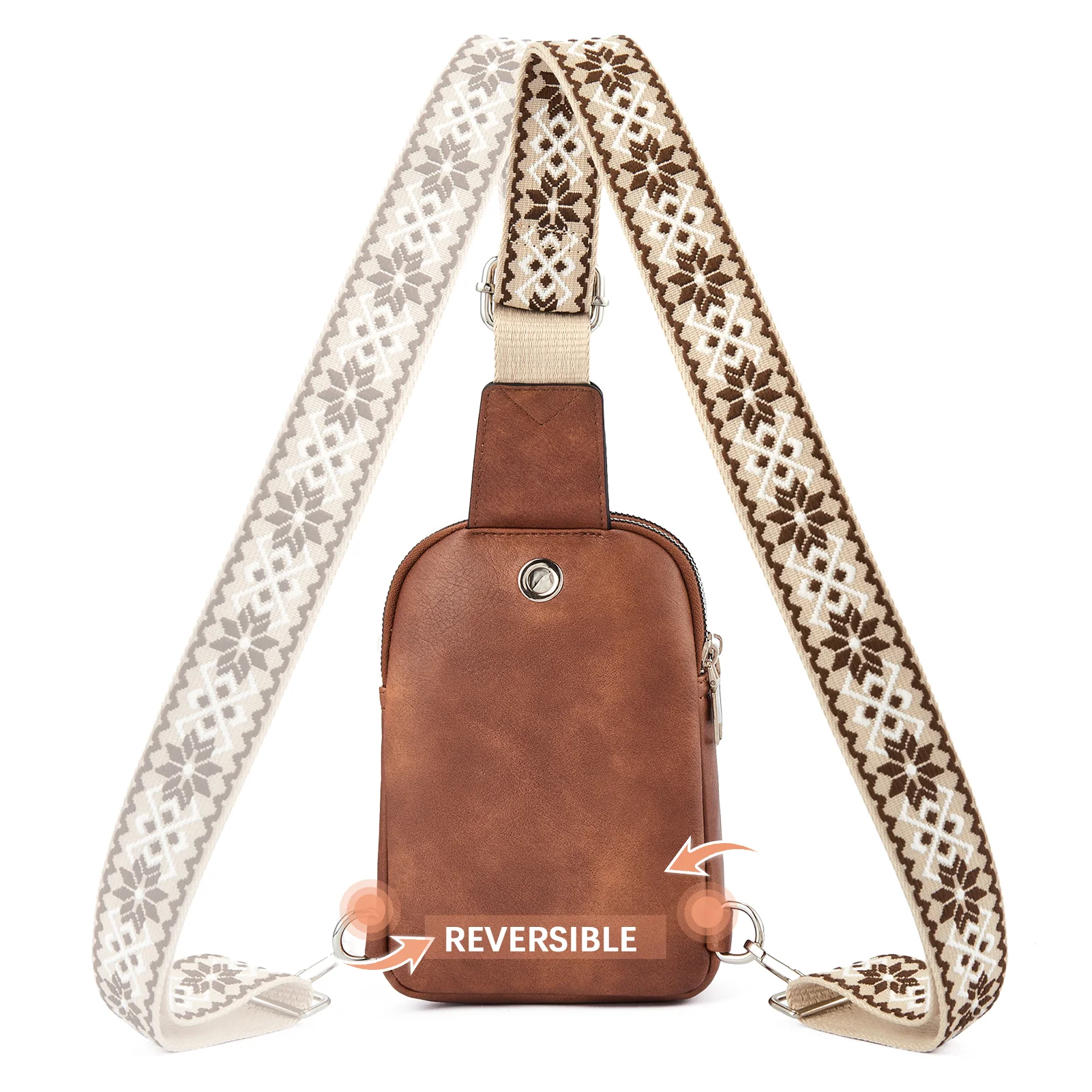 Aurora Adjustable Embroidered Shoulder Strap  Crossbody Bag for Women - Image 23