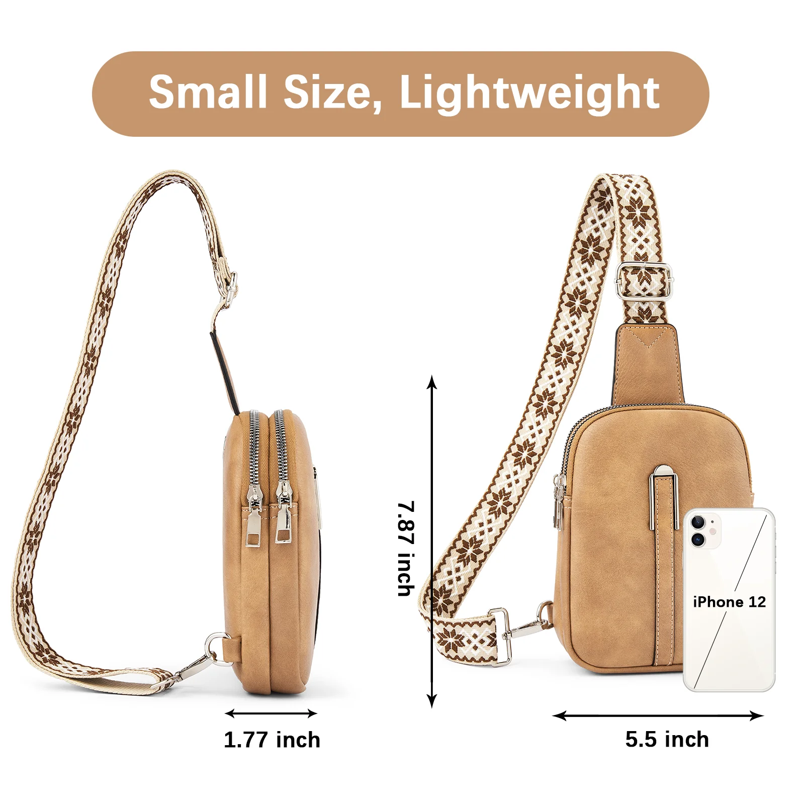 Aurora Adjustable Embroidered Shoulder Strap  Crossbody Bag for Women - Image 31