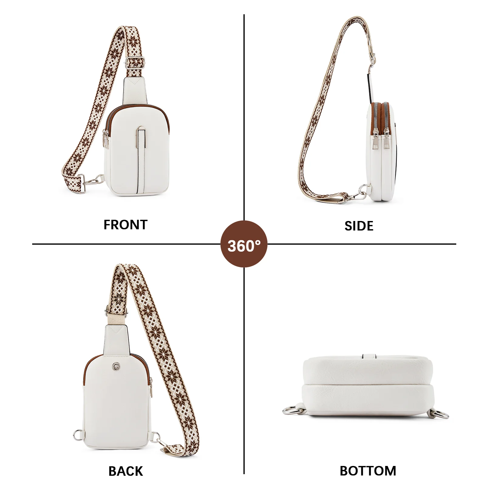 Aurora Adjustable Embroidered Shoulder Strap  Crossbody Bag for Women - Image 42