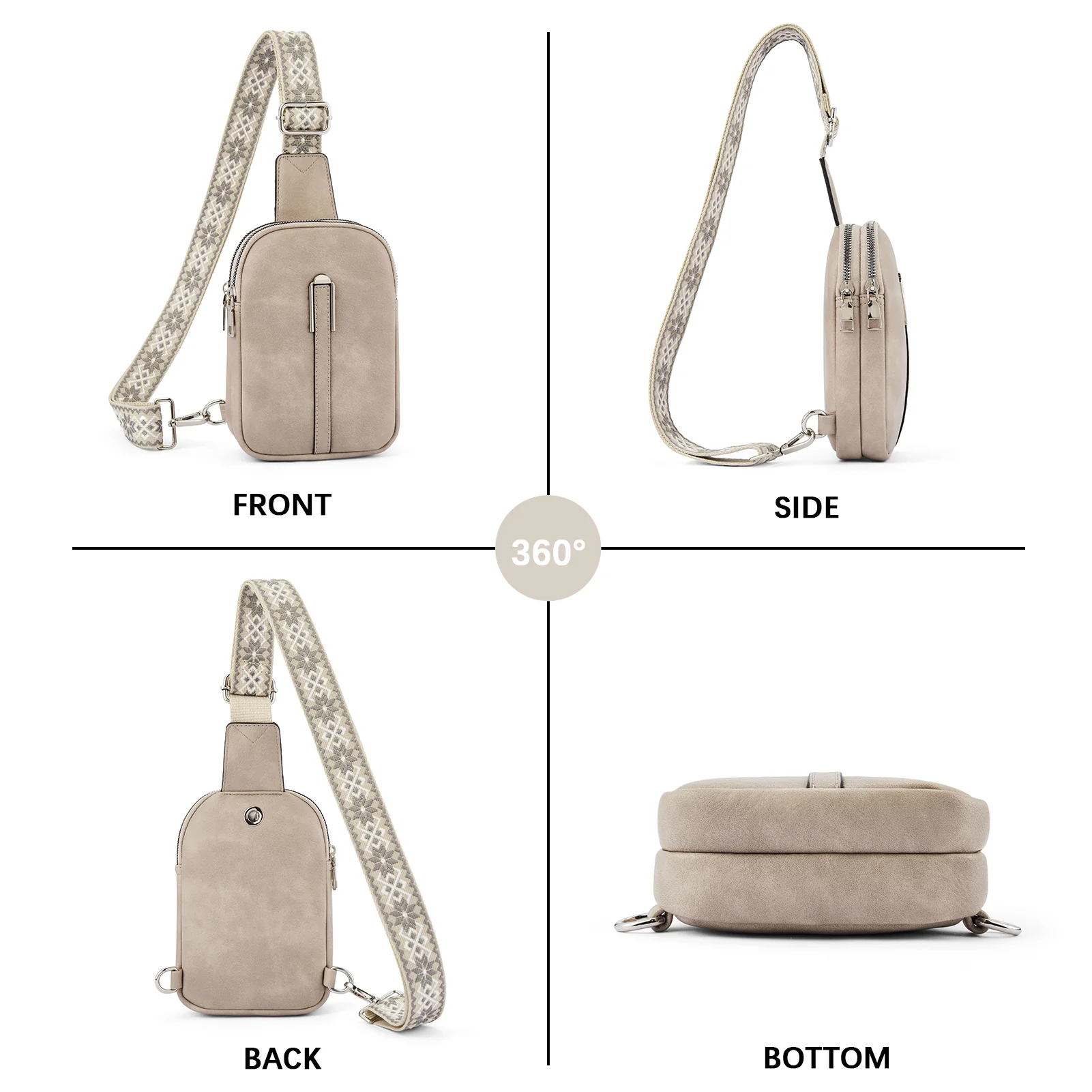 Aurora Adjustable Embroidered Shoulder Strap  Crossbody Bag for Women - Image 50
