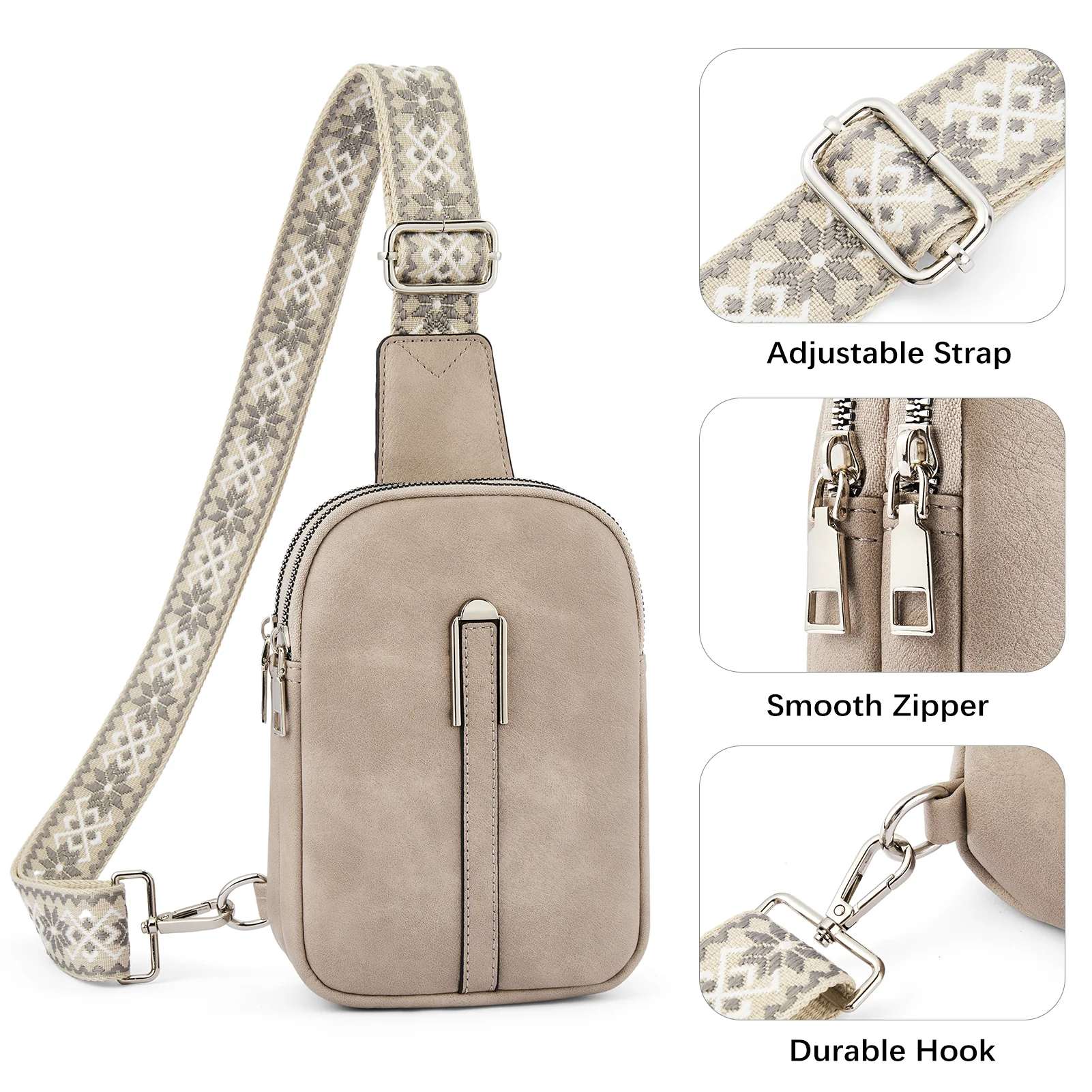 Aurora Adjustable Embroidered Shoulder Strap  Crossbody Bag for Women - Image 51