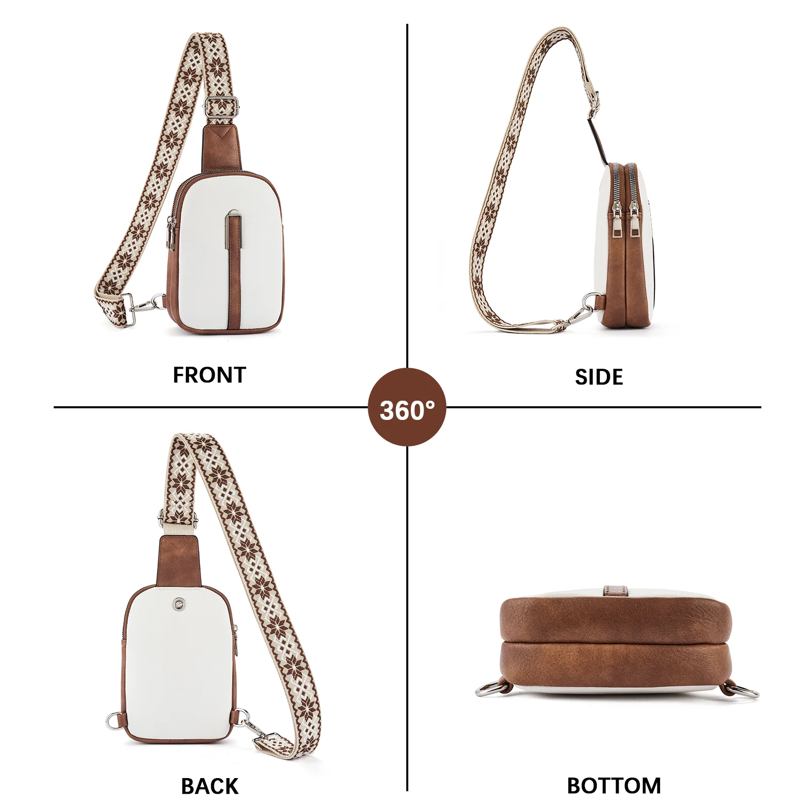 Aurora Adjustable Embroidered Shoulder Strap  Crossbody Bag for Women - Image 6