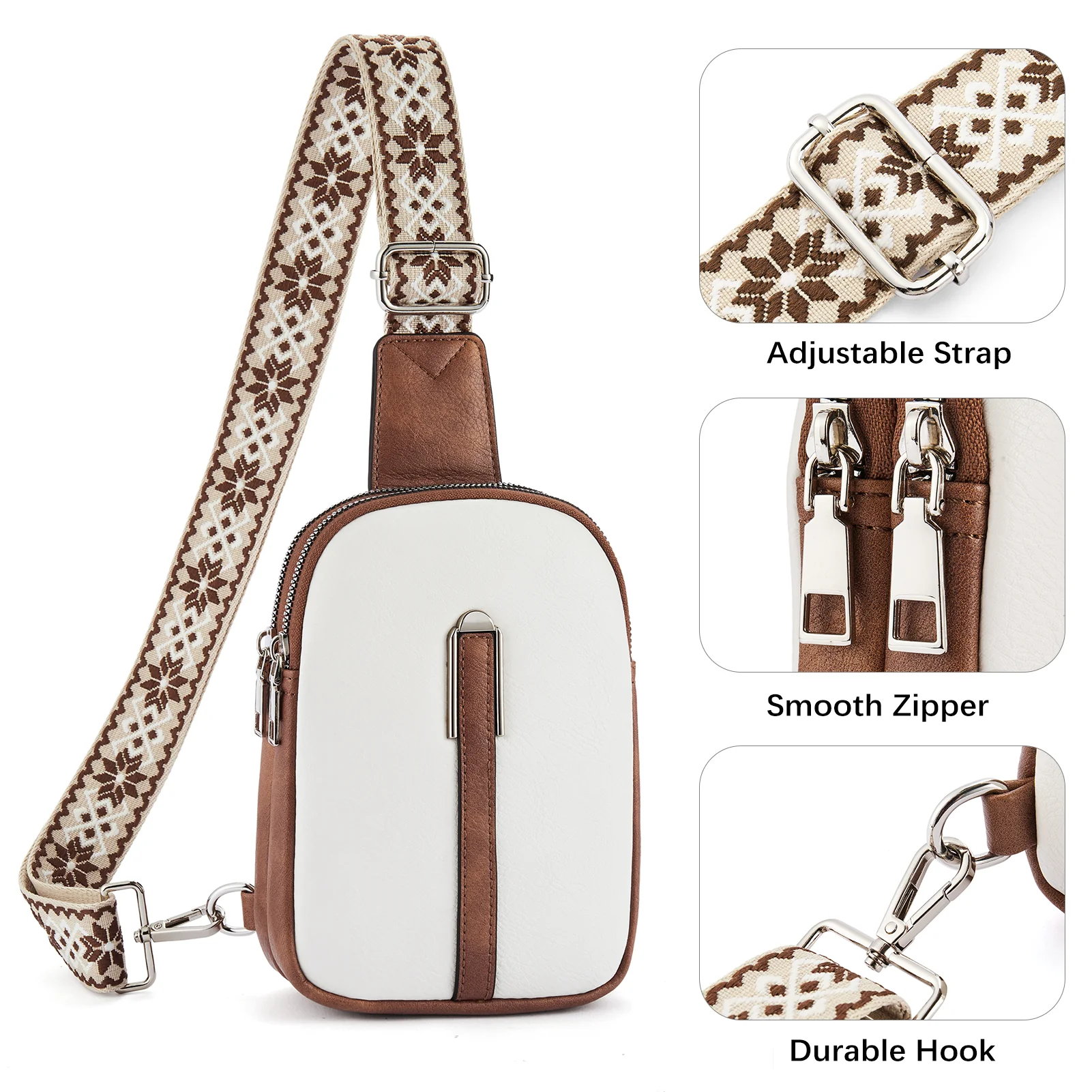 Aurora Adjustable Embroidered Shoulder Strap  Crossbody Bag for Women - Image 7