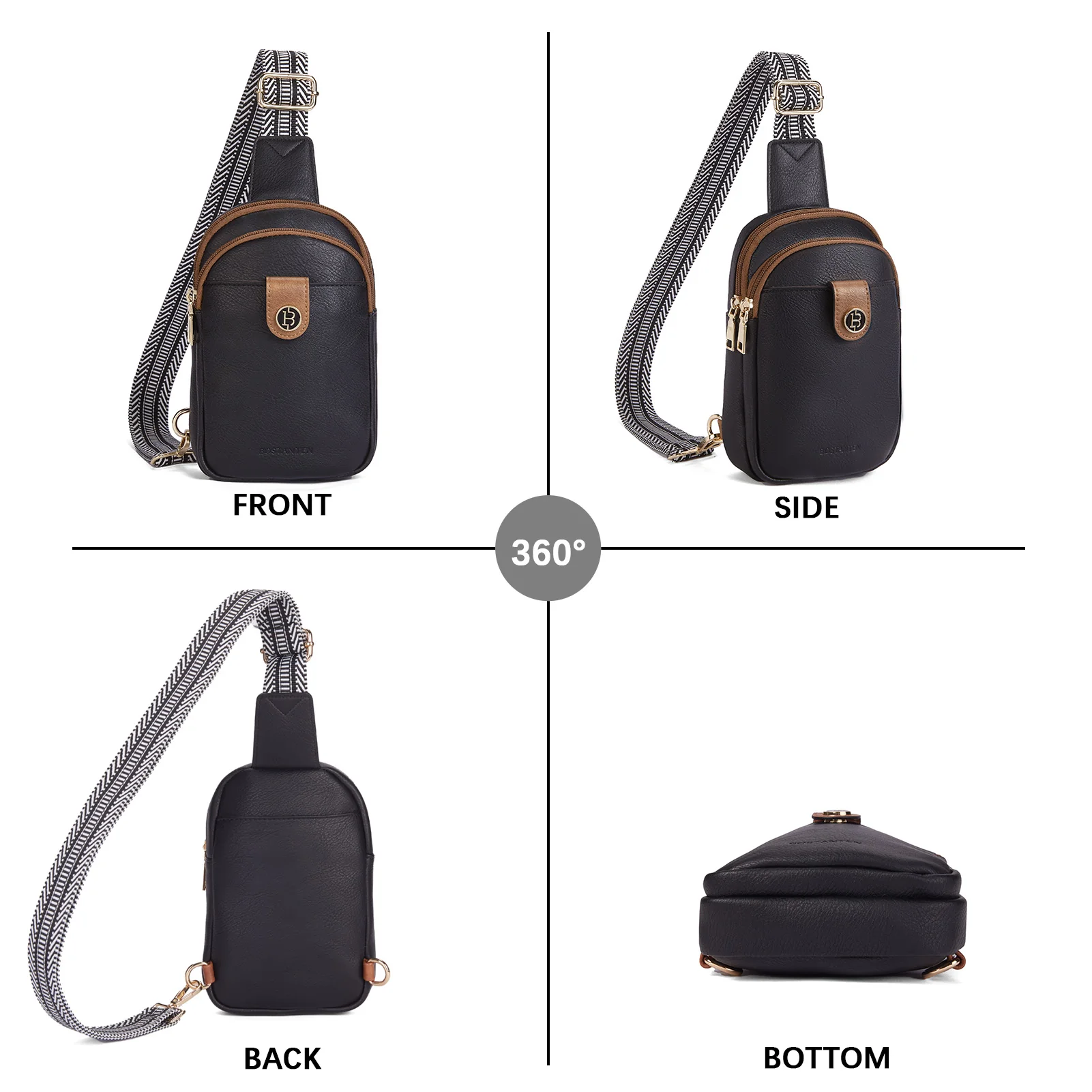 Arrio Reversible Strap Women's Leather Leather Sling Bag - Image 14