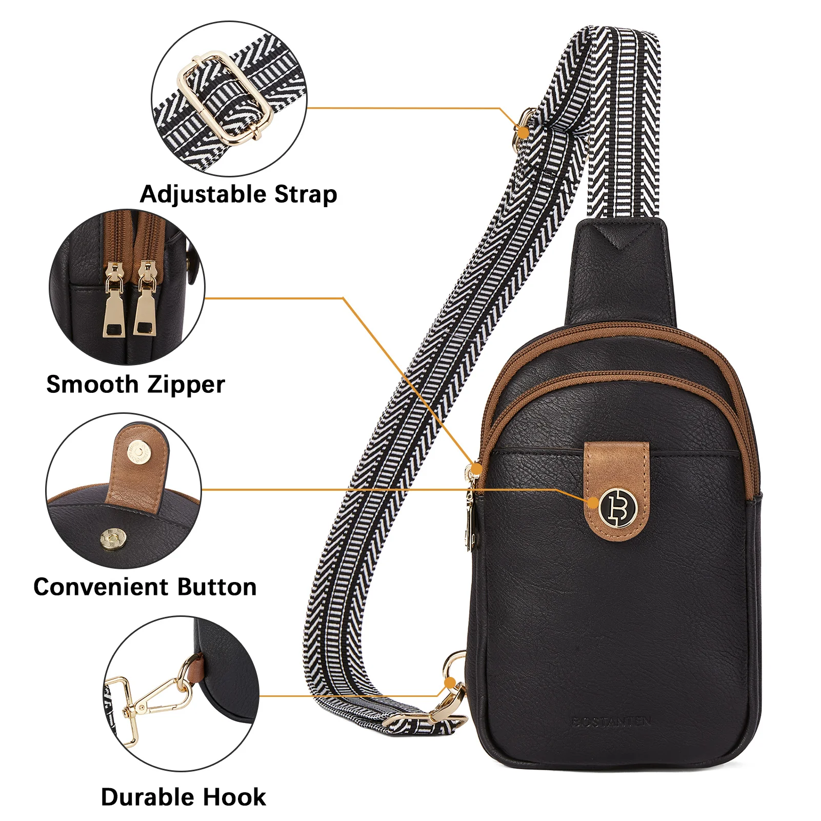 Arrio Reversible Strap Women's Leather Leather Sling Bag - Image 15