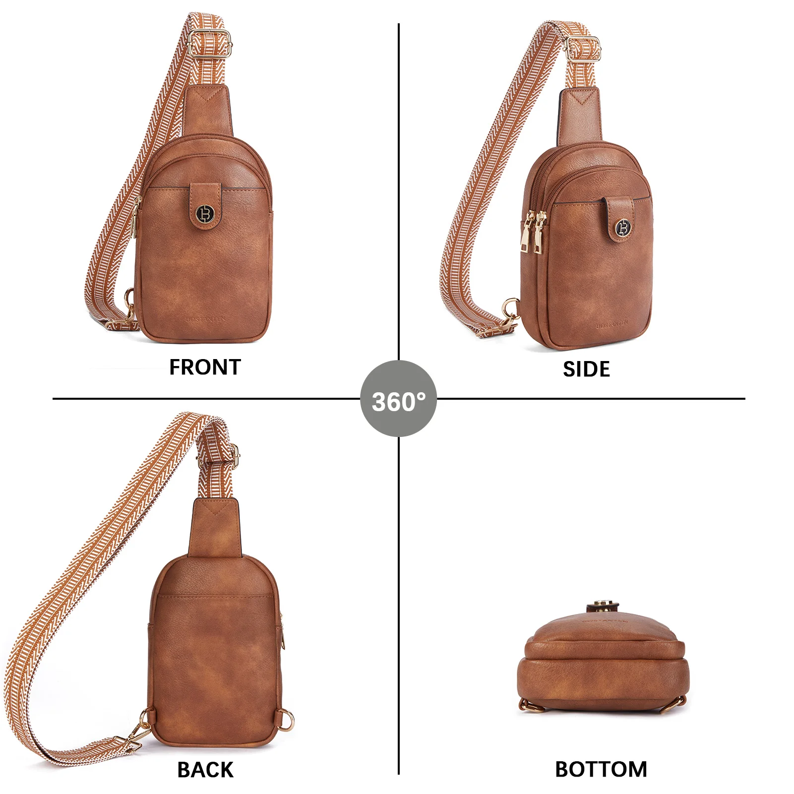 Arrio Reversible Strap Women's Leather Leather Sling Bag - Image 22