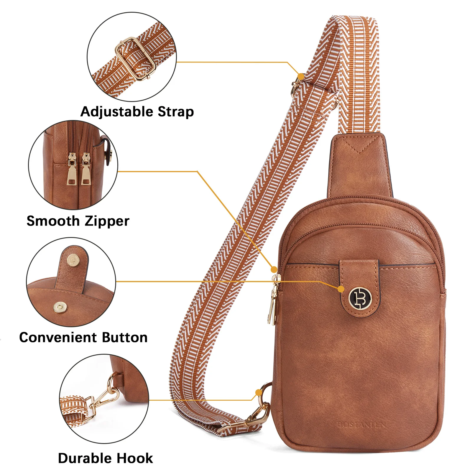Arrio Reversible Strap Women's Leather Leather Sling Bag - Image 23