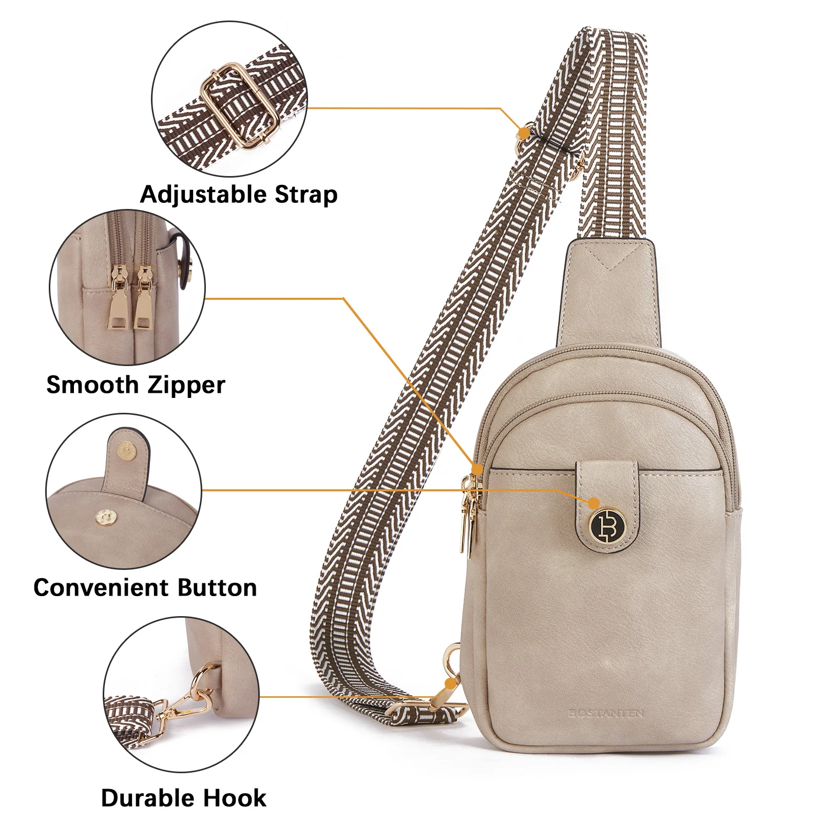 Arrio Reversible Strap Women's Leather Leather Sling Bag - Image 35
