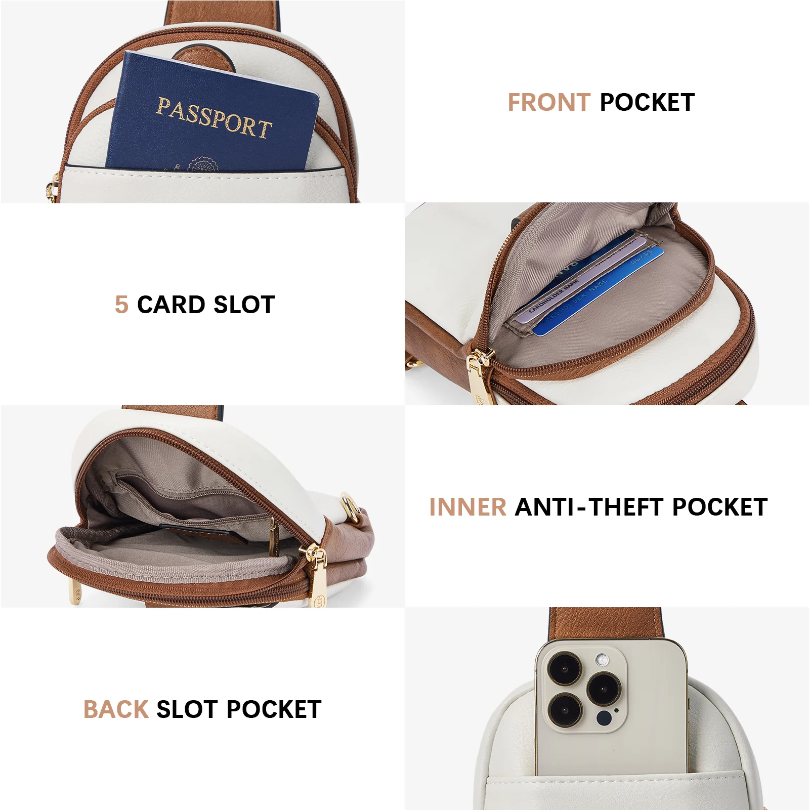 Arrio Reversible Strap Women's Leather Leather Sling Bag - Image 5