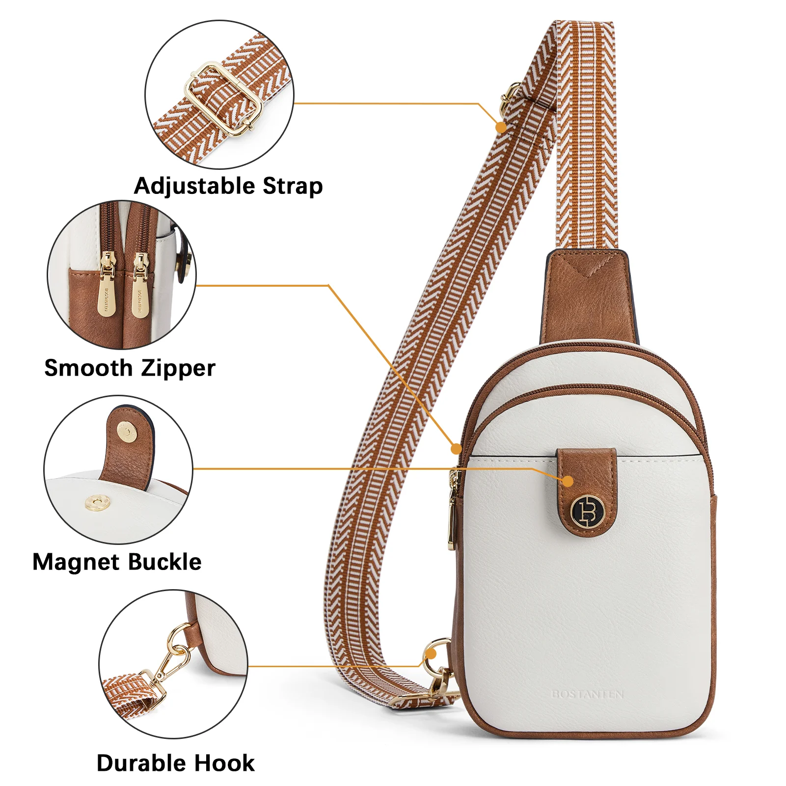 Arrio Reversible Strap Women's Leather Leather Sling Bag - Image 6