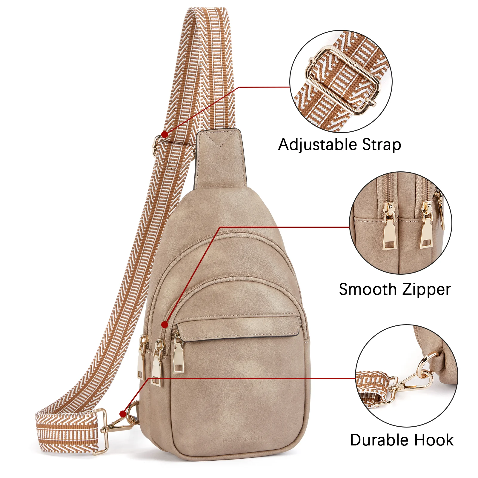 Aurora Beige Street Casual Trapeze Sling Bag - Image 42