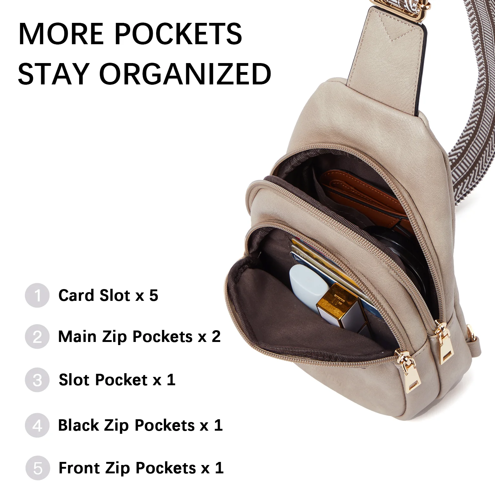 Aurora Beige Street Casual Trapeze Sling Bag - Image 48