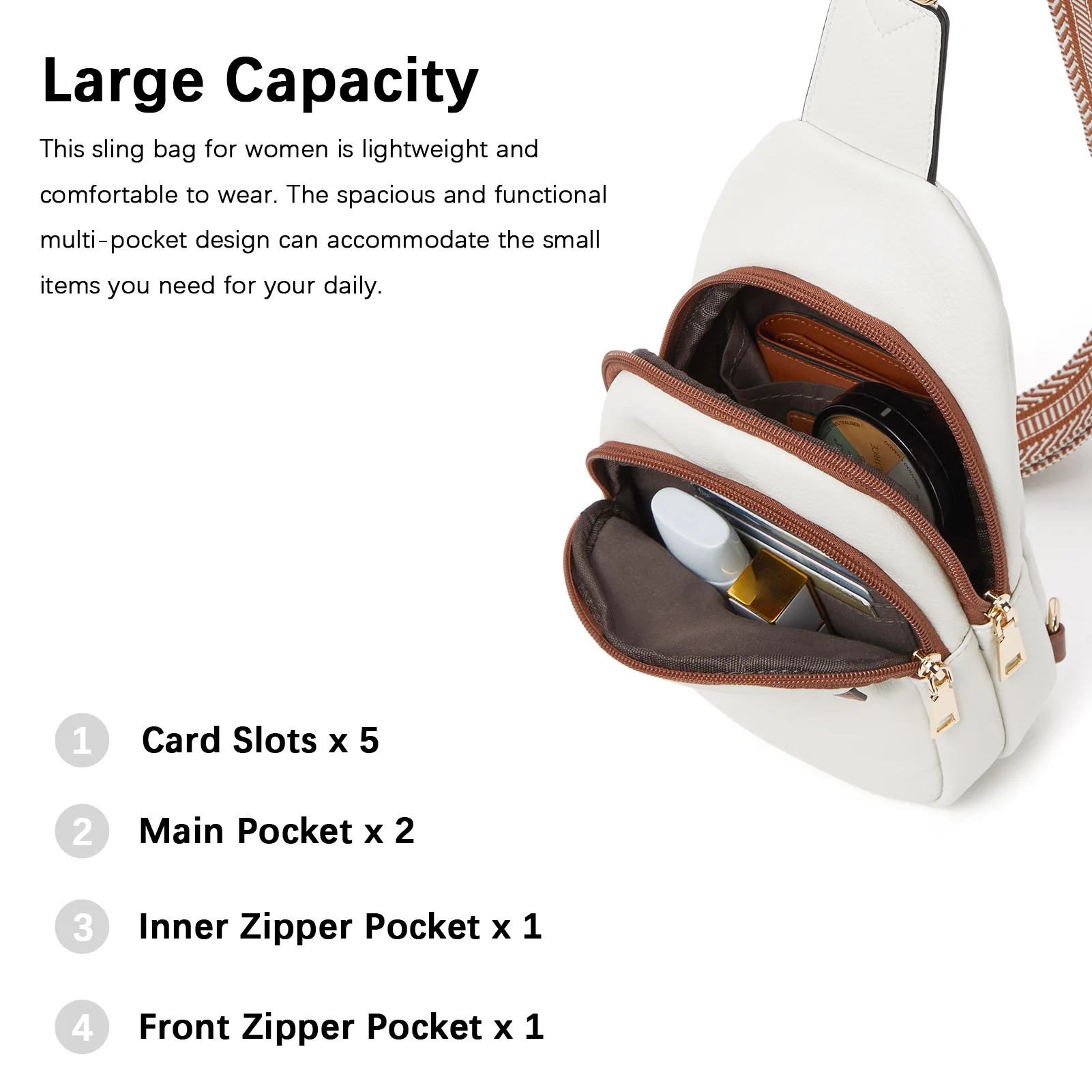 Aurora Beige Street Casual Trapeze Sling Bag - Image 5