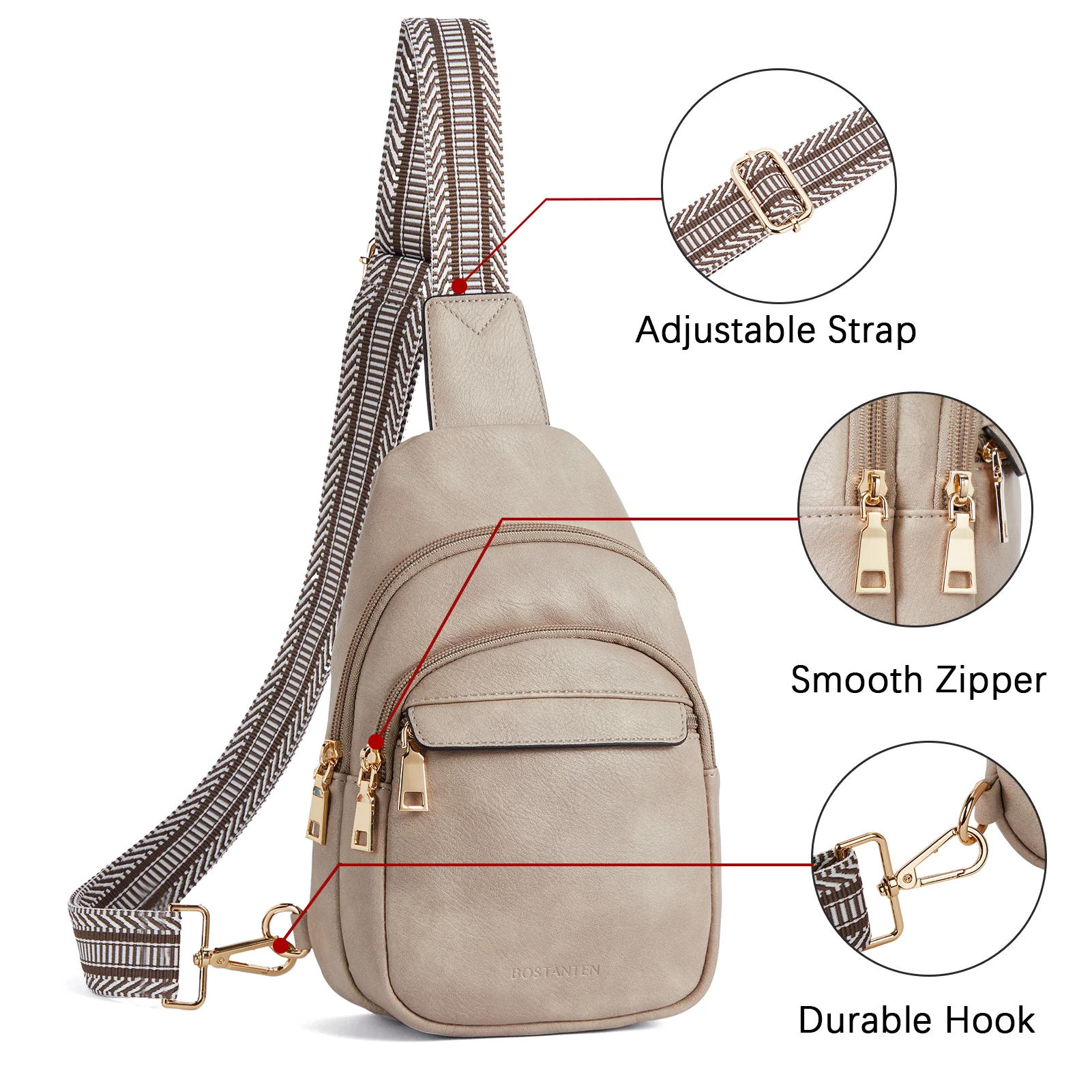 Aurora Beige Street Casual Trapeze Sling Bag - Image 51