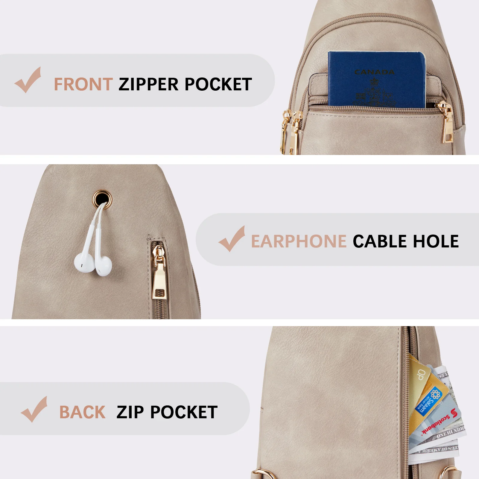 Aurora Beige Street Casual Trapeze Sling Bag - Image 52