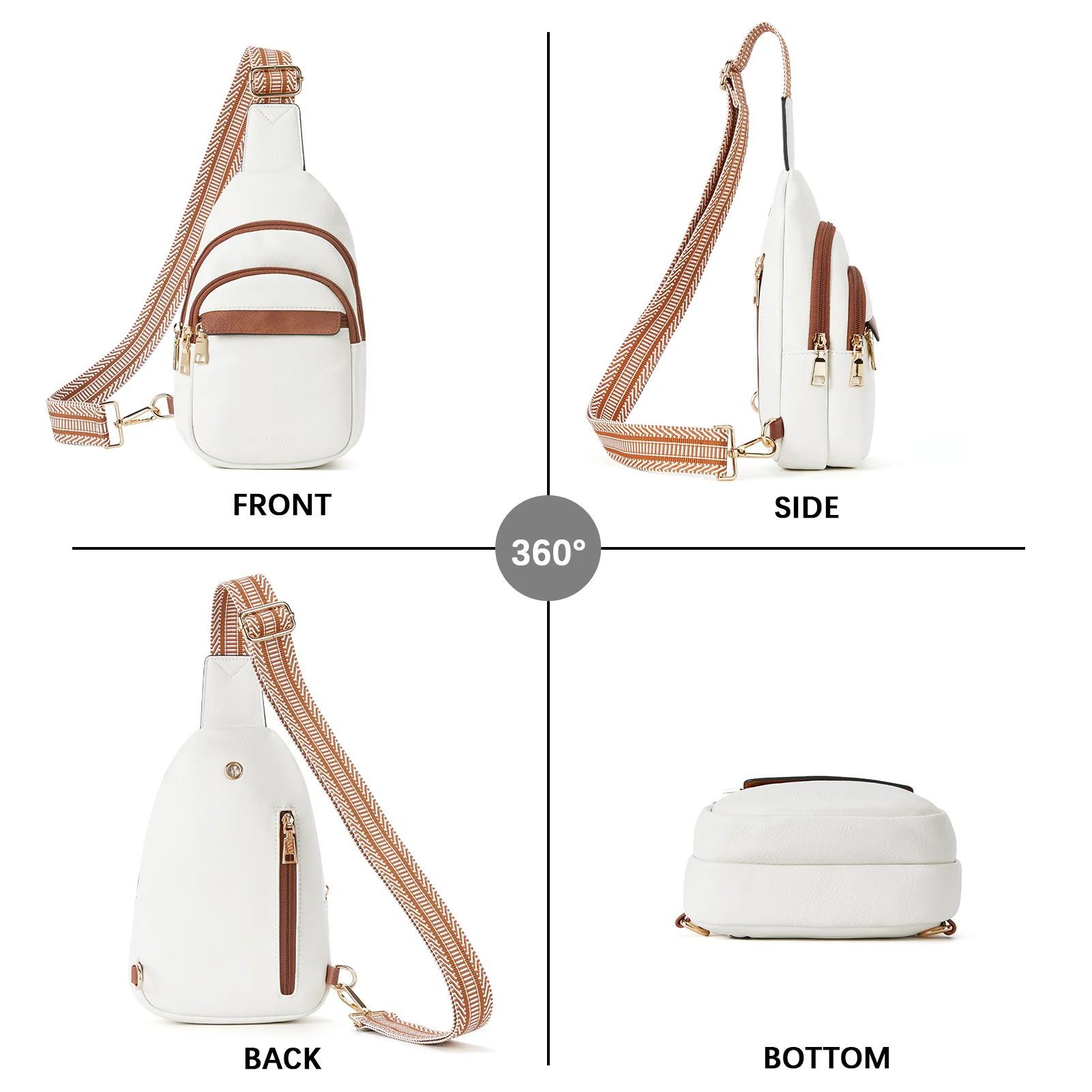 Aurora Beige Street Casual Trapeze Sling Bag - Image 7