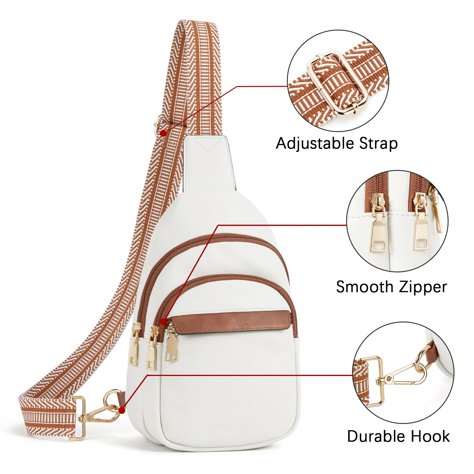 Aurora Beige Street Casual Trapeze Sling Bag - Image 8