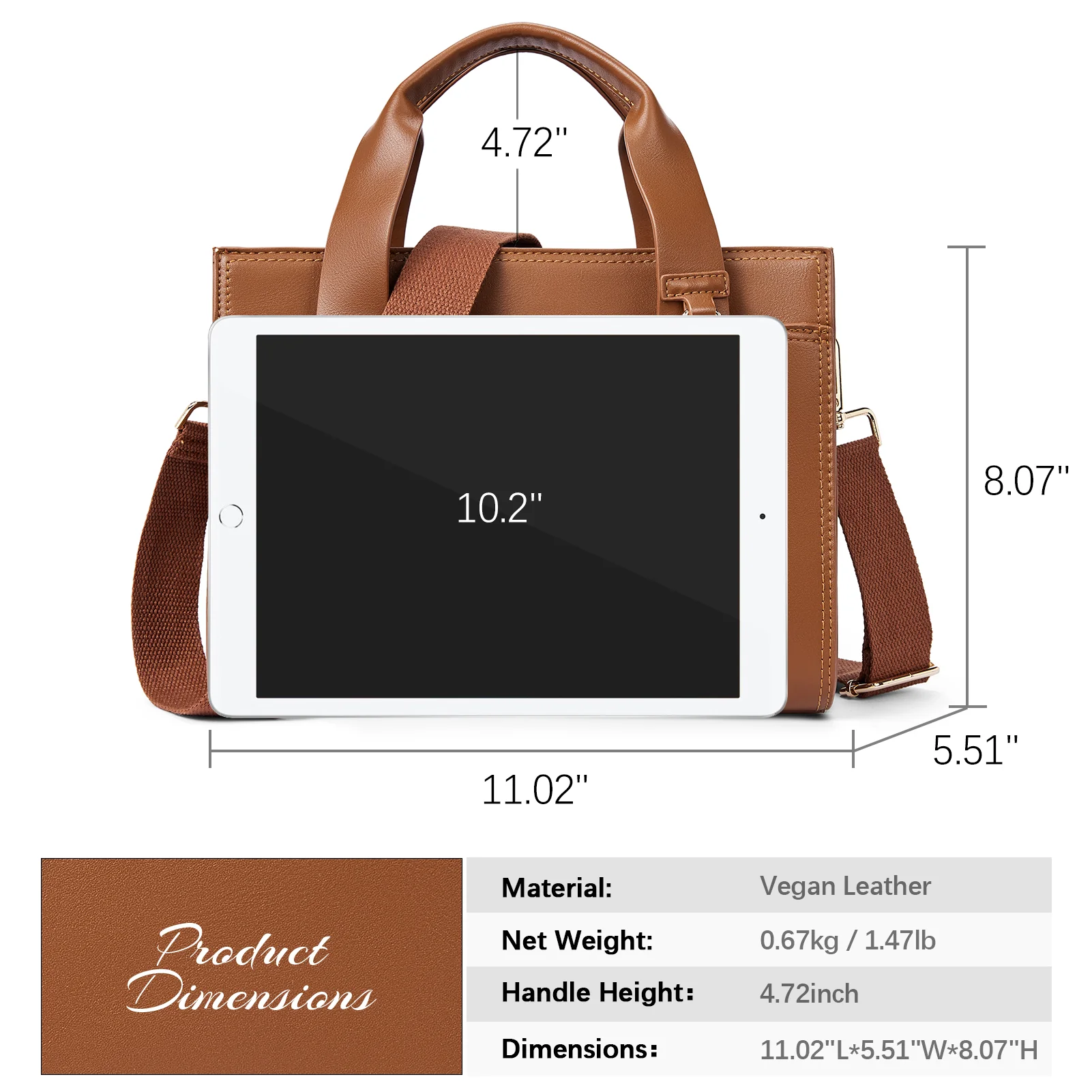 Nevin 11‘’ Leather Satchel - Versatile Crossbody - Image 10
