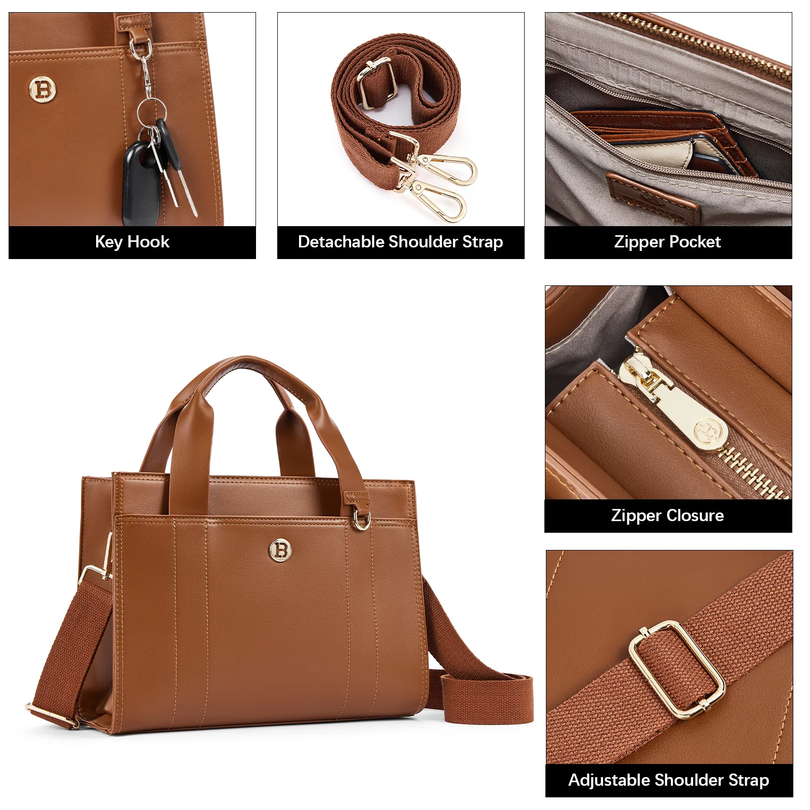 Nevin 11‘’ Leather Satchel - Versatile Crossbody - Image 11