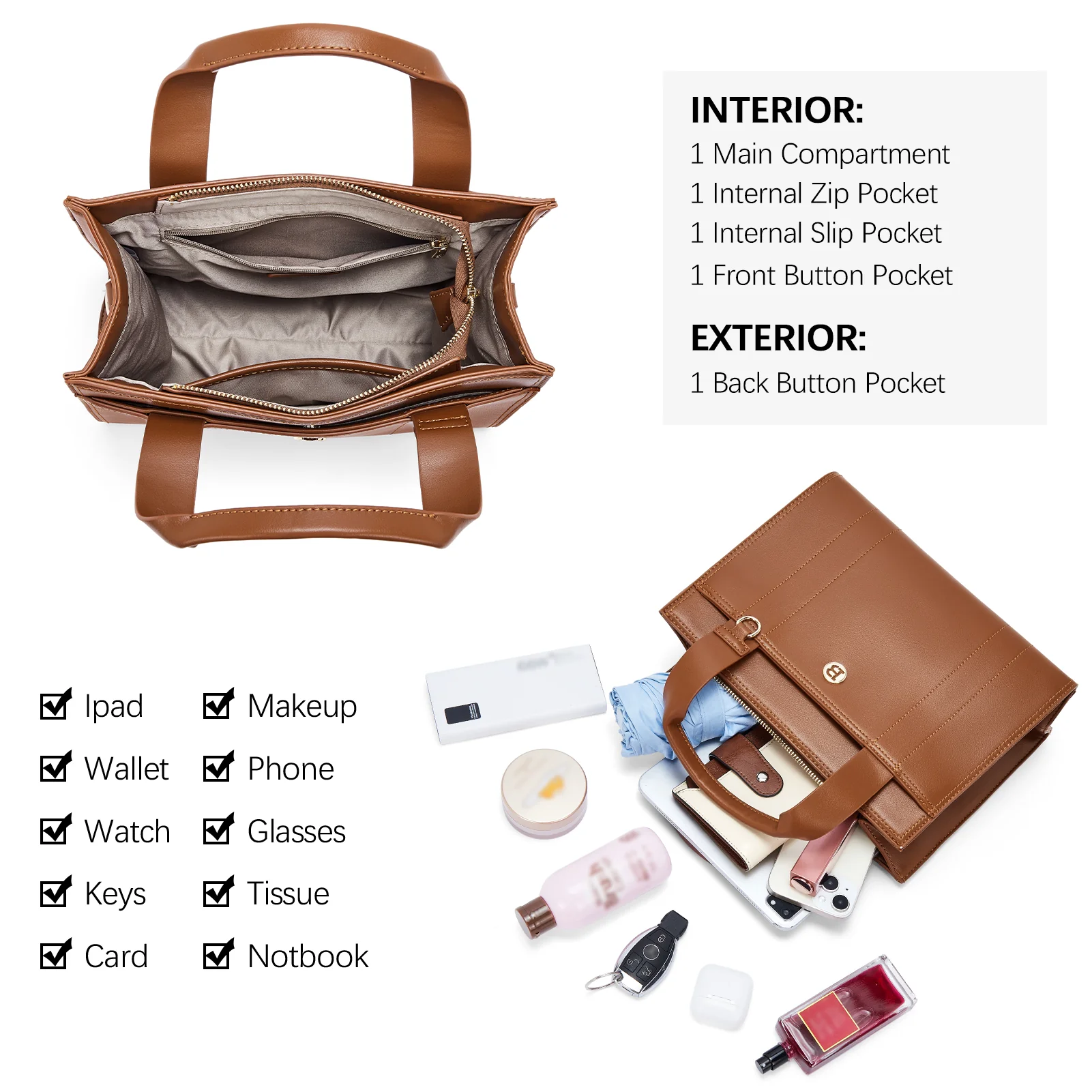 Nevin 11‘’ Leather Satchel - Versatile Crossbody - Image 12