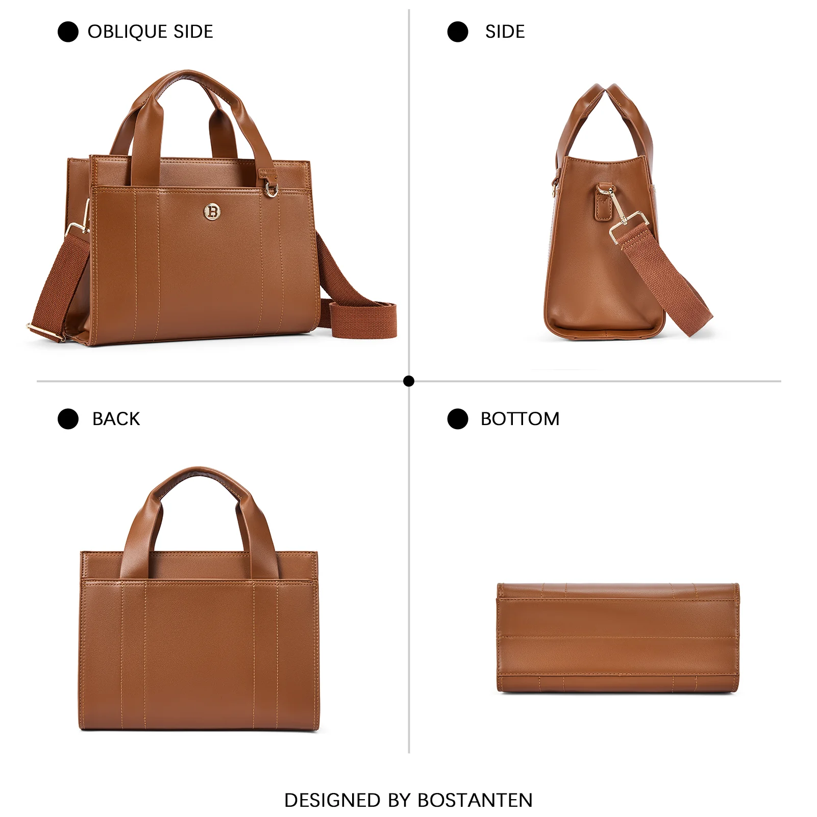 Nevin 11‘’ Leather Satchel - Versatile Crossbody - Image 13