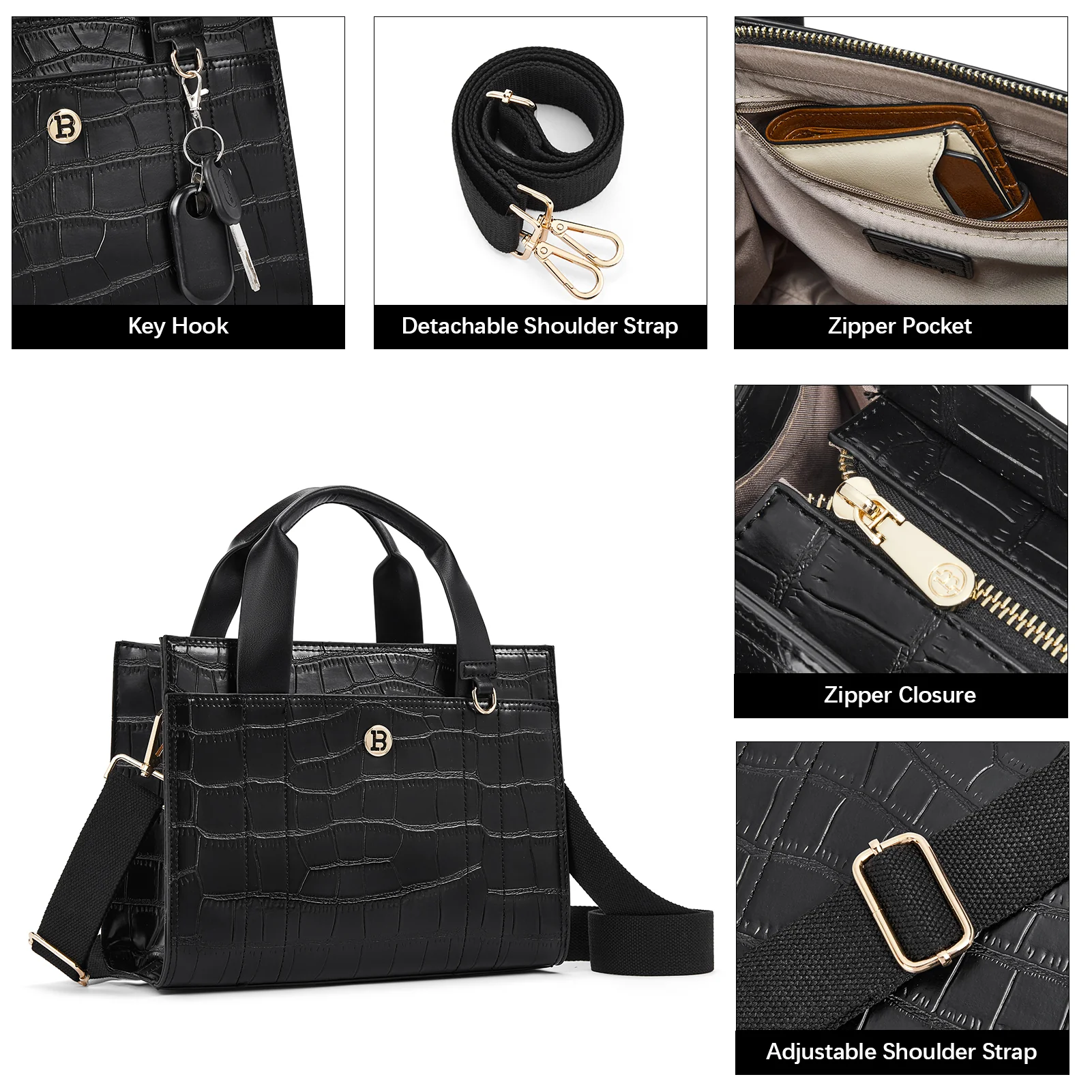 Nevin 11‘’ Leather Satchel - Versatile Crossbody - Image 5