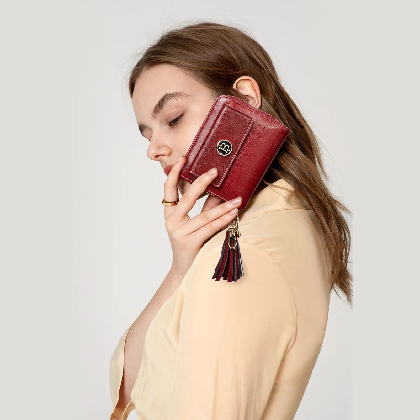 Lomy Small Coin & Card Purse With Tassel — Cowhide - Image 18