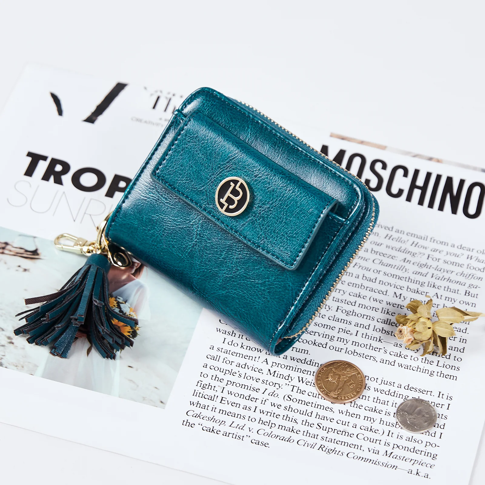 Lomy Small Coin & Card Purse With Tassel — Cowhide - Image 31