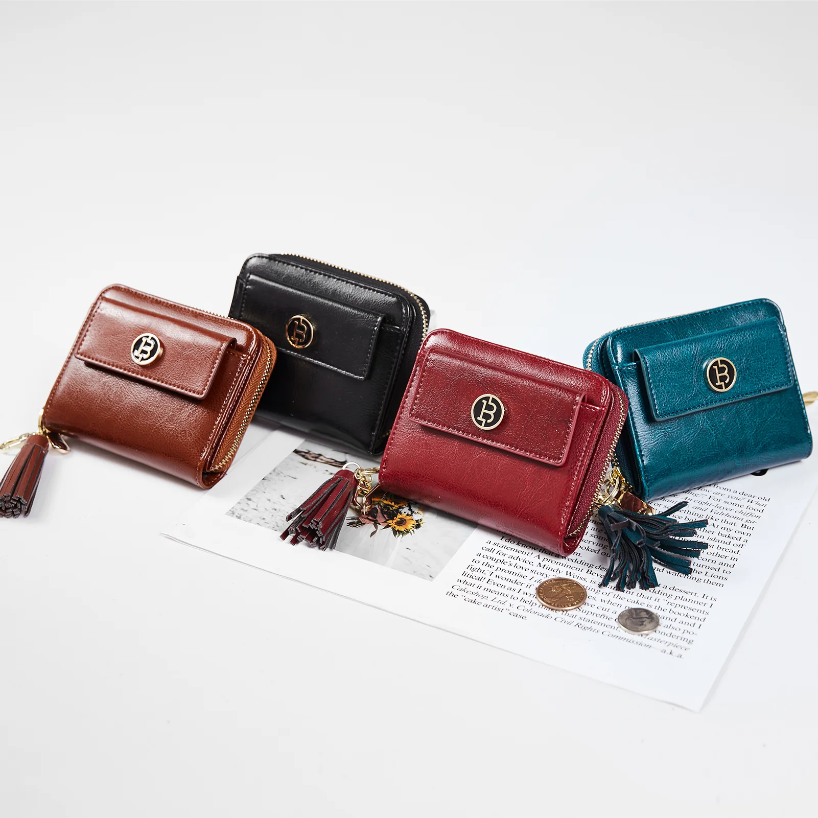 Lomy Small Coin & Card Purse With Tassel — Cowhide - Image 32