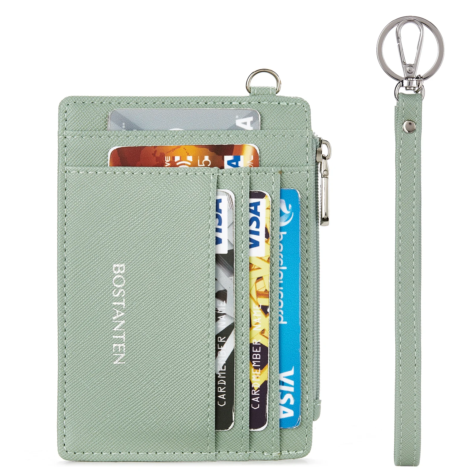 Lomy Slim Wristlet Keychain Wallet With Zipper Pocket - Image 17