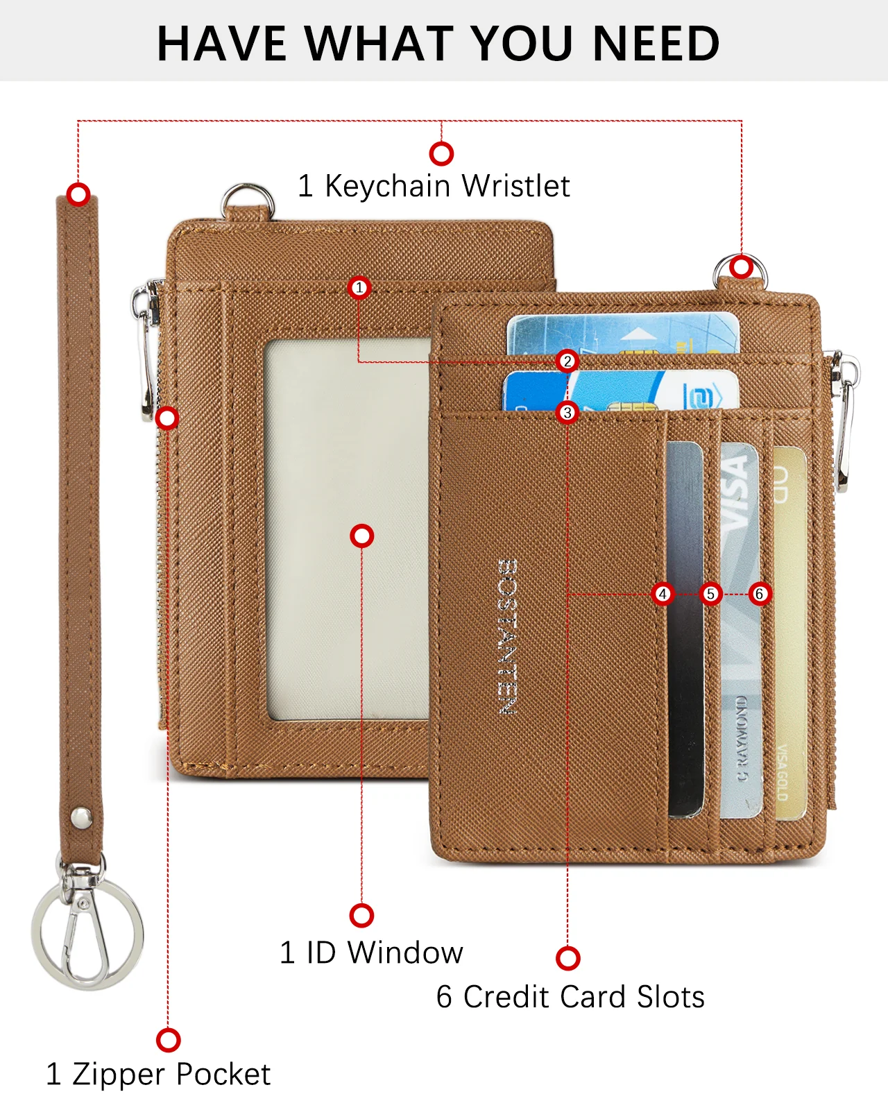 Lomy Slim Wristlet Keychain Wallet With Zipper Pocket - Image 34