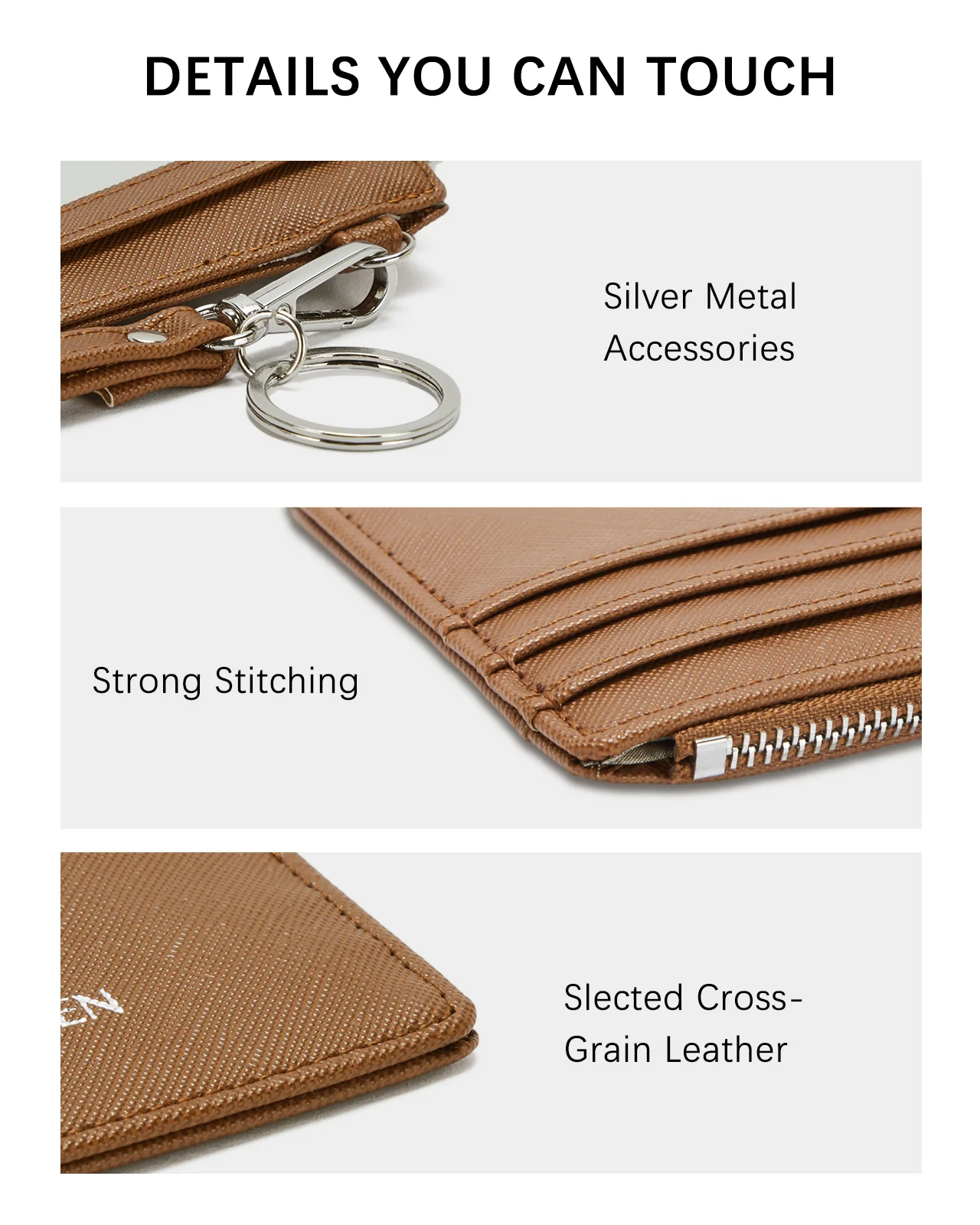 Lomy Slim Wristlet Keychain Wallet With Zipper Pocket - Image 35