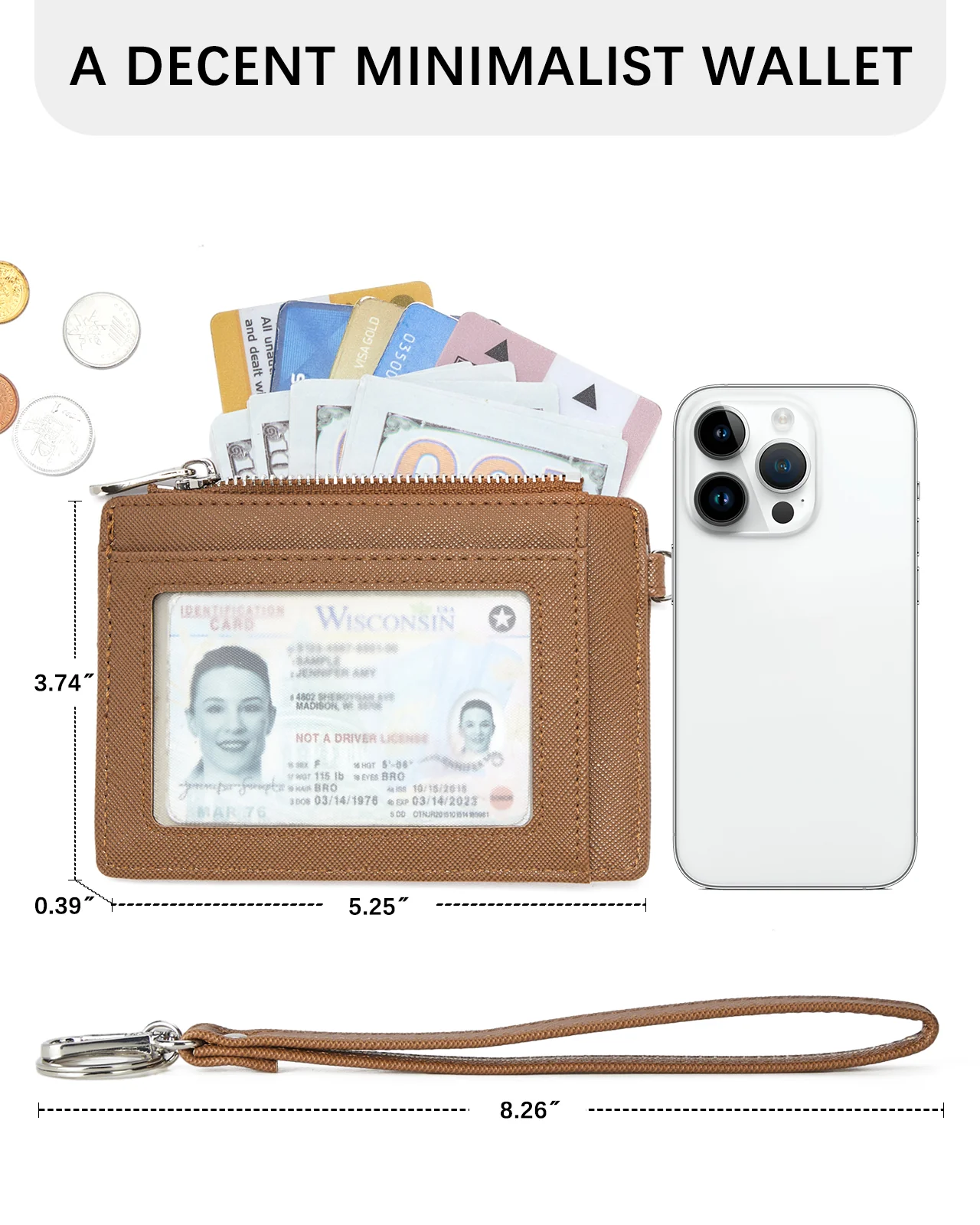Lomy Slim Wristlet Keychain Wallet With Zipper Pocket - Image 37