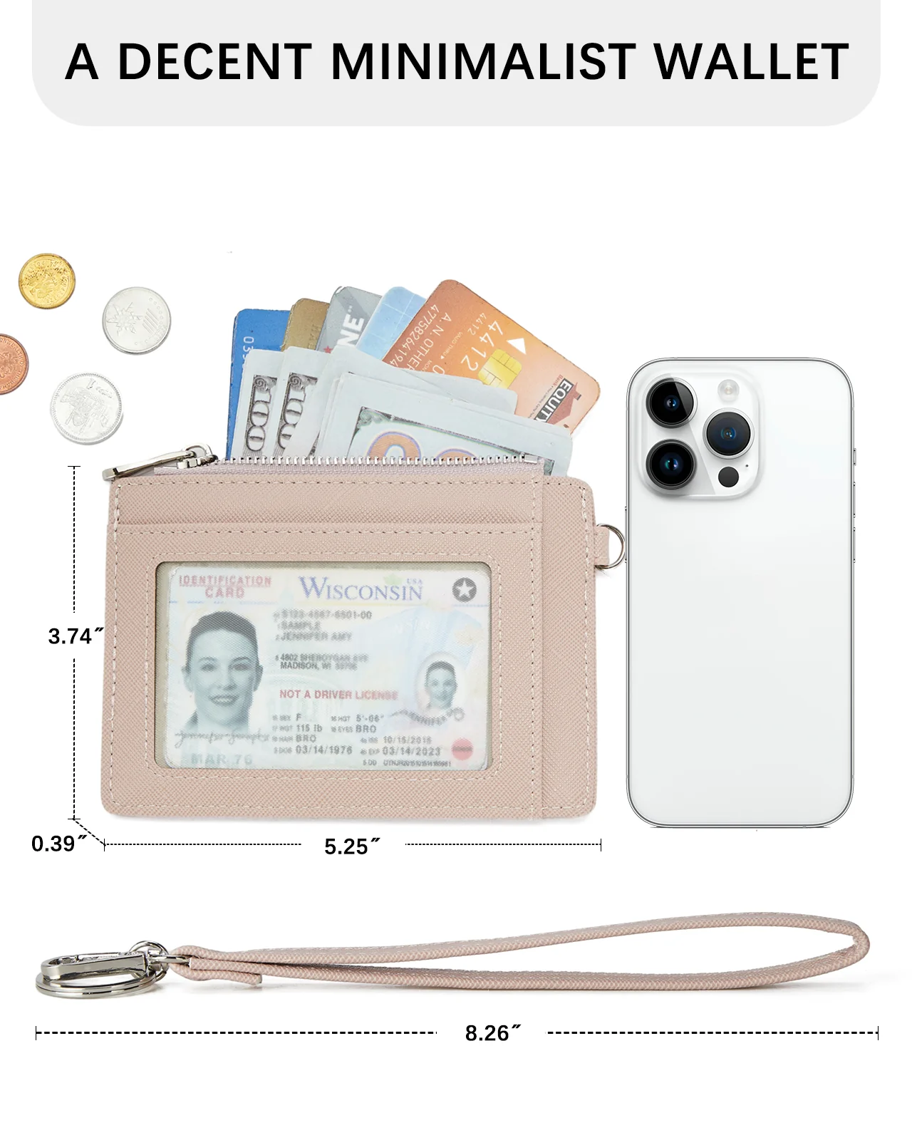 Lomy Slim Wristlet Keychain Wallet With Zipper Pocket - Image 50