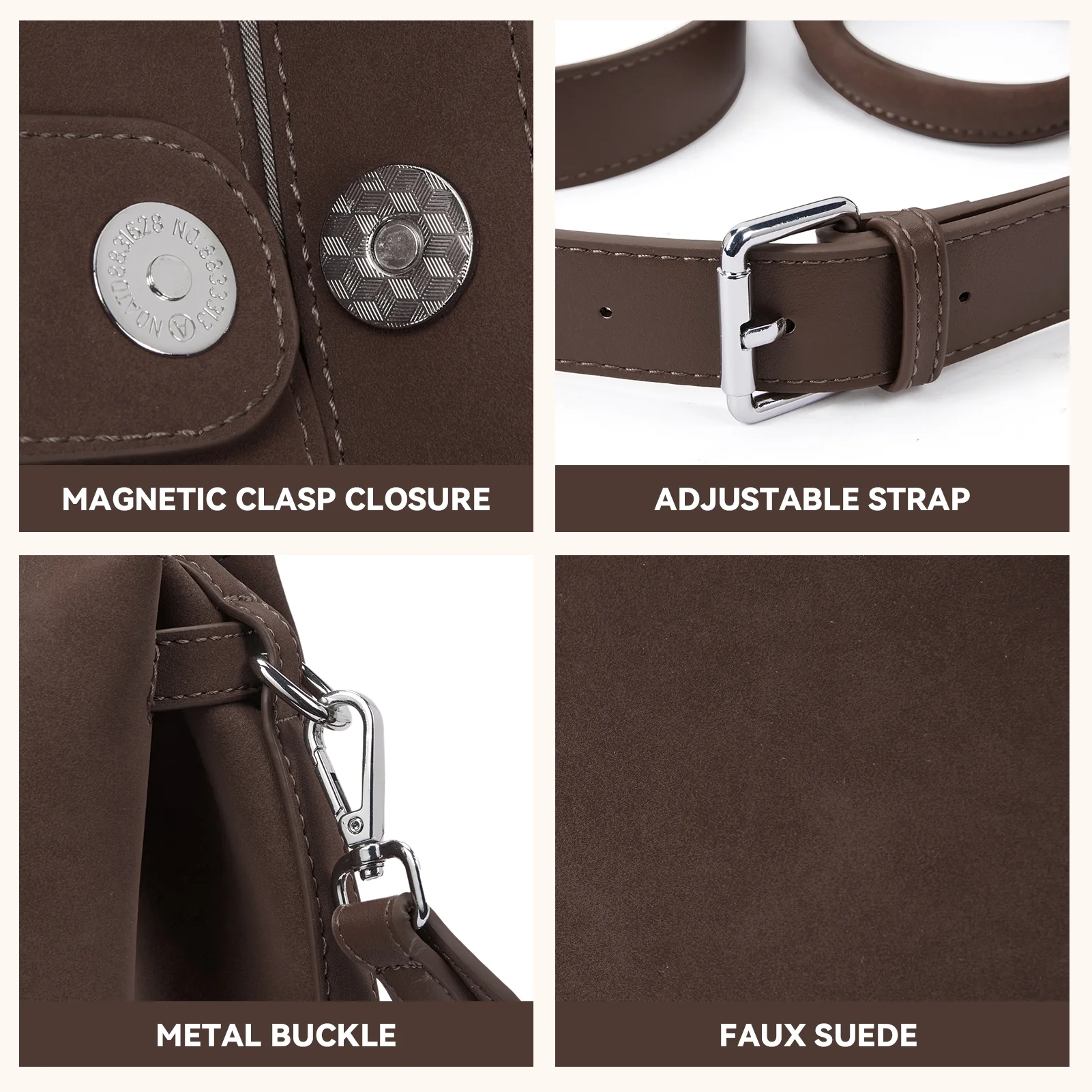 Claire Designer Suede Top Handle Satchel - Image 14