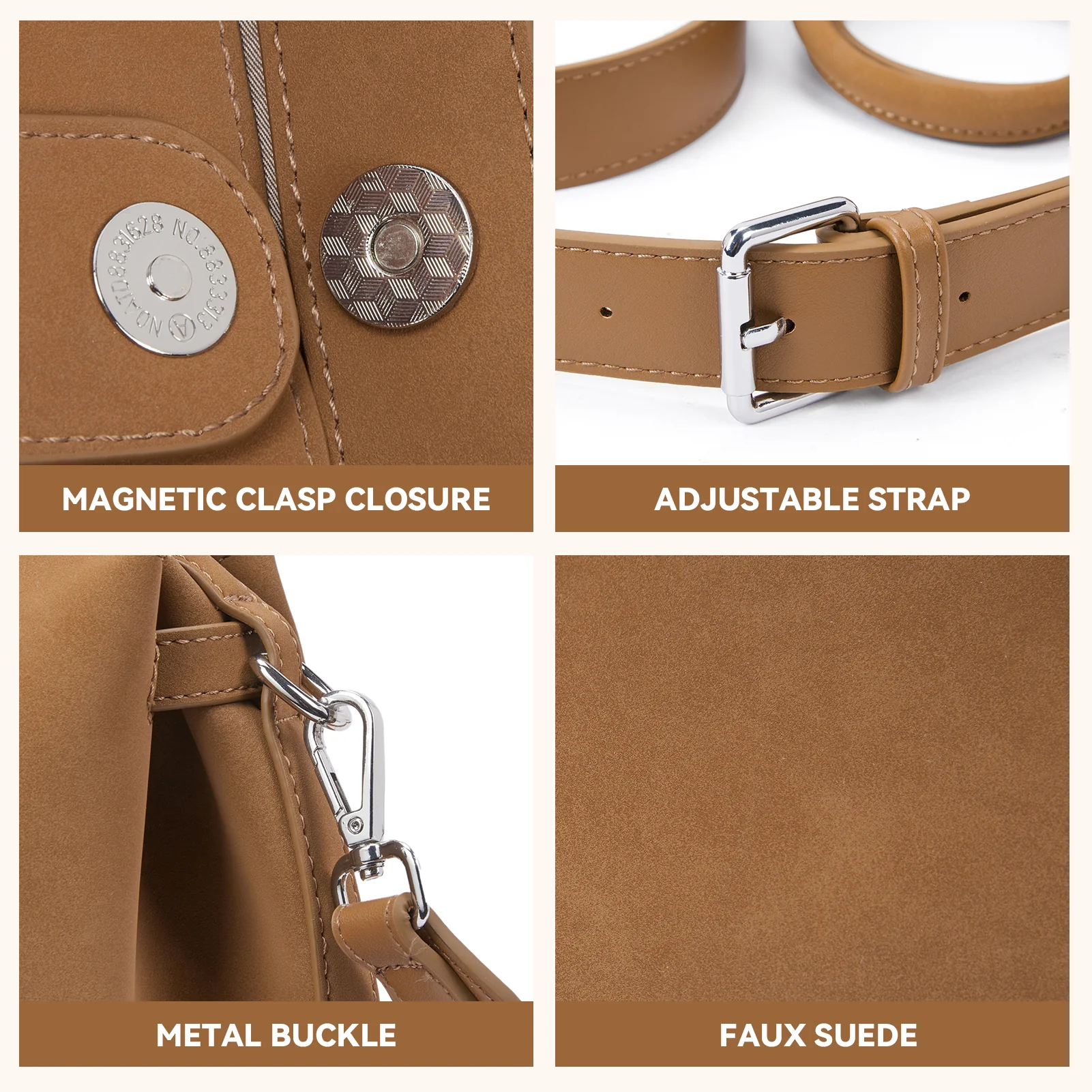 Claire Designer Suede Top Handle Satchel - Image 7