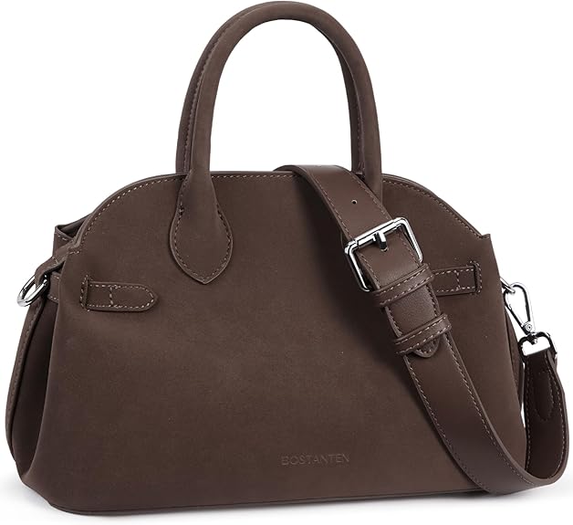 Claire Designer Suede Top Handle Satchel - Image 8