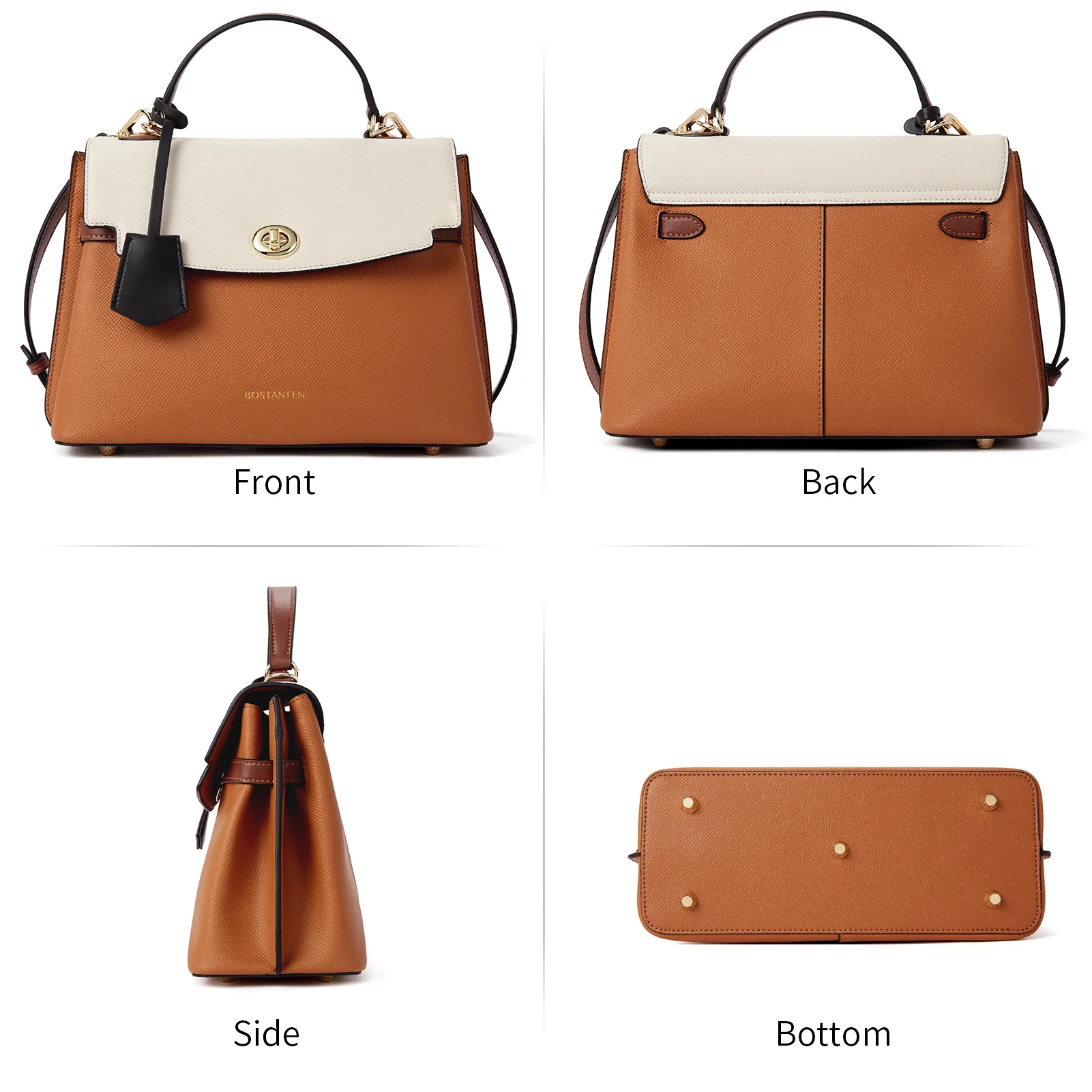 BOSTANTEN Top-handle Handbags for Women Designer Leather Crossbody Satchel Bags Shoulder Tote Purse - Image 7