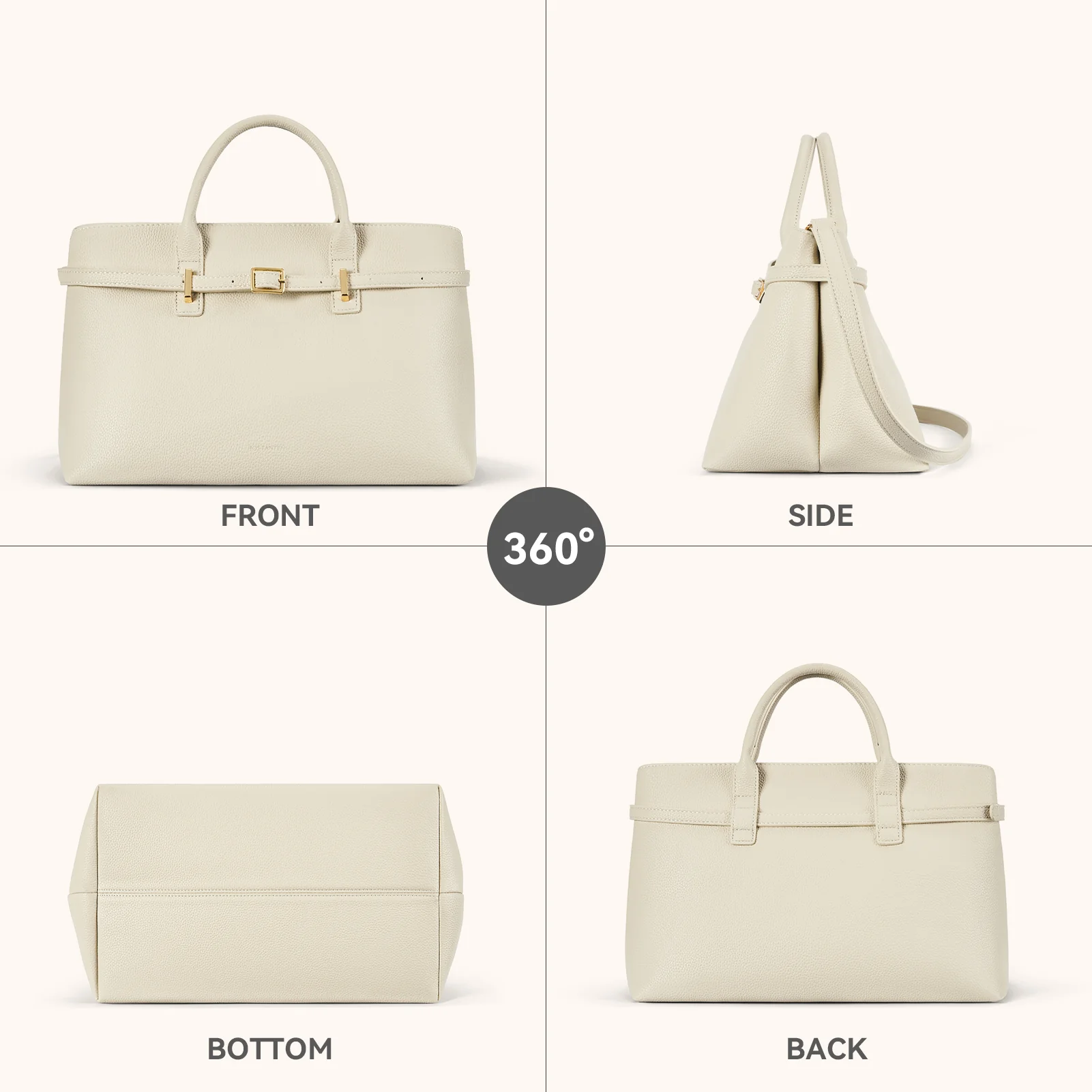 Claire Elegant Suede Top Handle Tote Handbag — DIY-able Outer Belt - Image 14