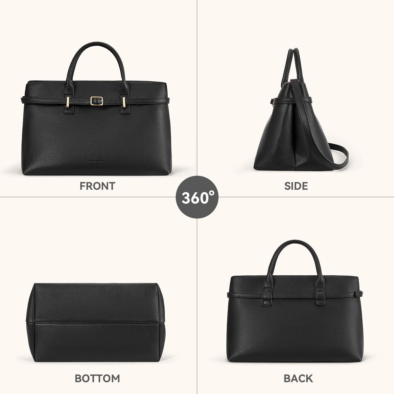 Claire Elegant Suede Top Handle Tote Handbag — DIY-able Outer Belt - Image 21