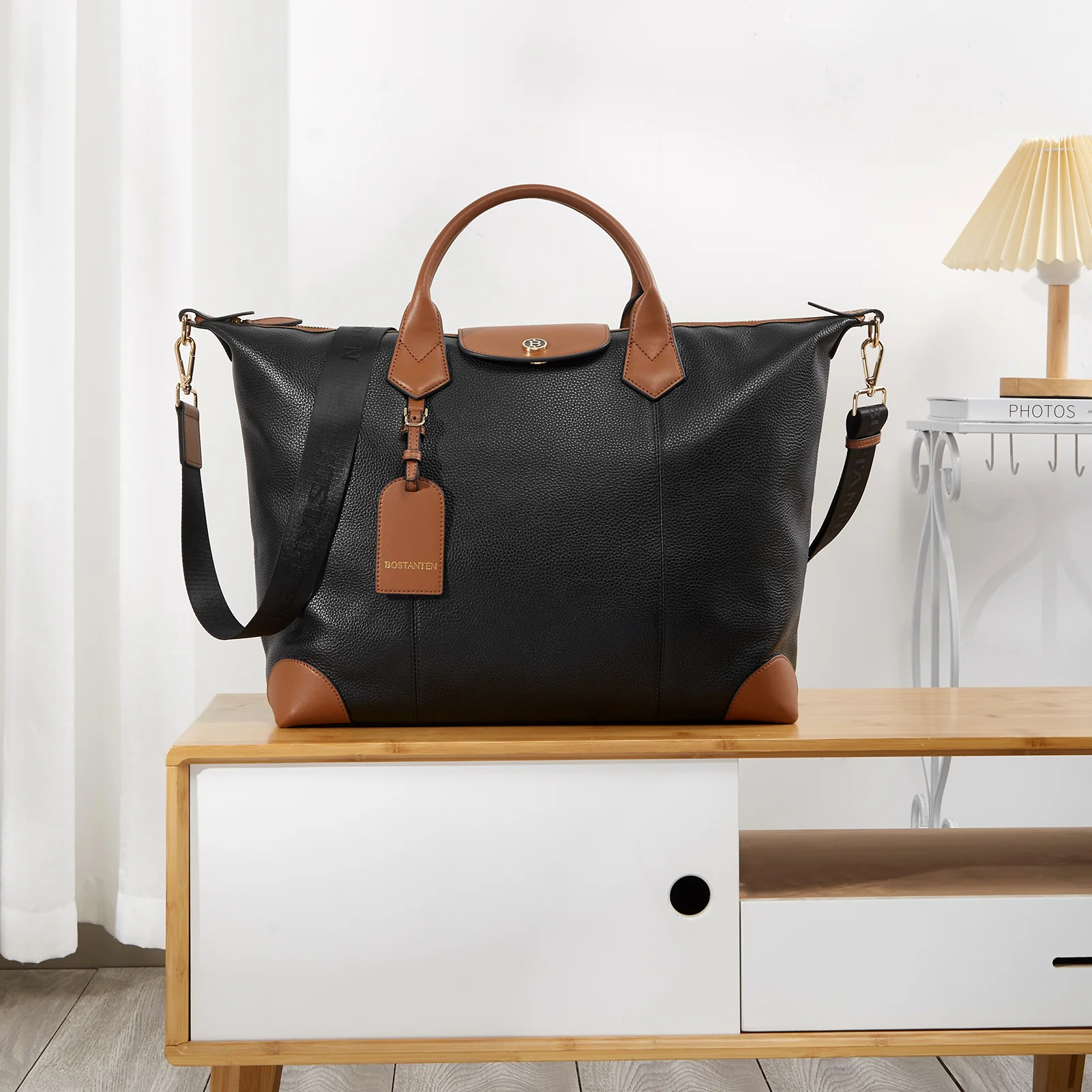 BOSTANTEN Travel Bag for Women Leather Duffle Bag Gym Sports Luggage - Image 4
