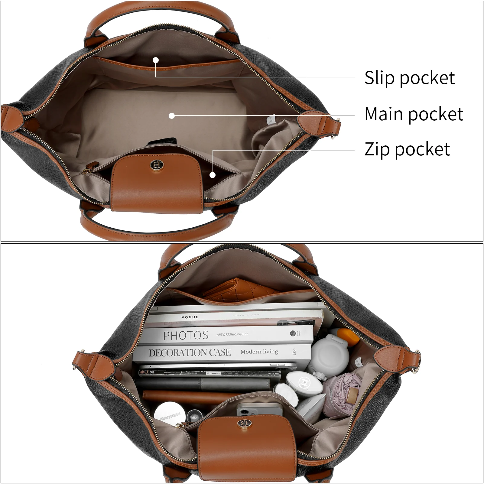 BOSTANTEN Travel Bag for Women Leather Duffle Bag Gym Sports Luggage - Image 7