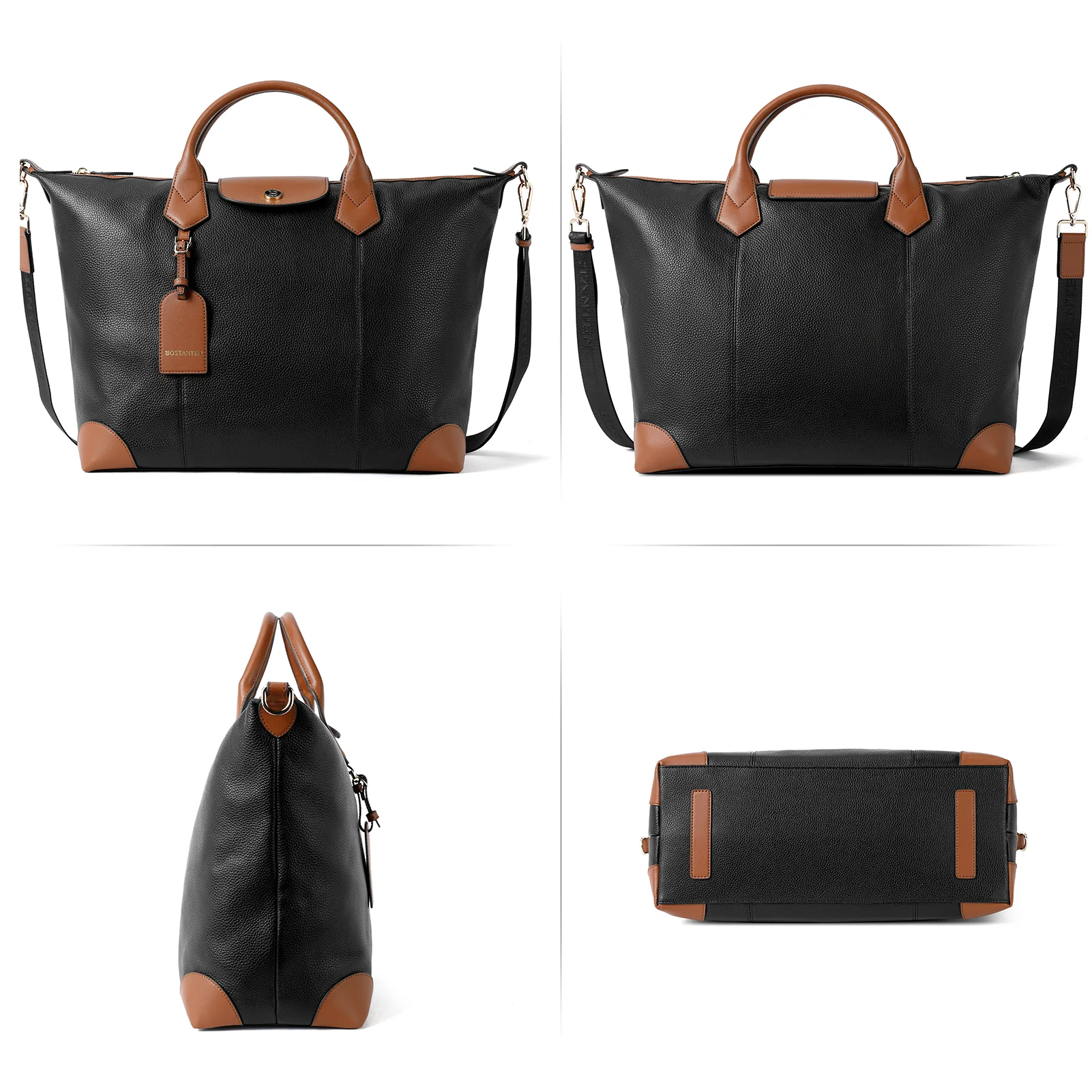 BOSTANTEN Travel Bag for Women Leather Duffle Bag Gym Sports Luggage - Image 8
