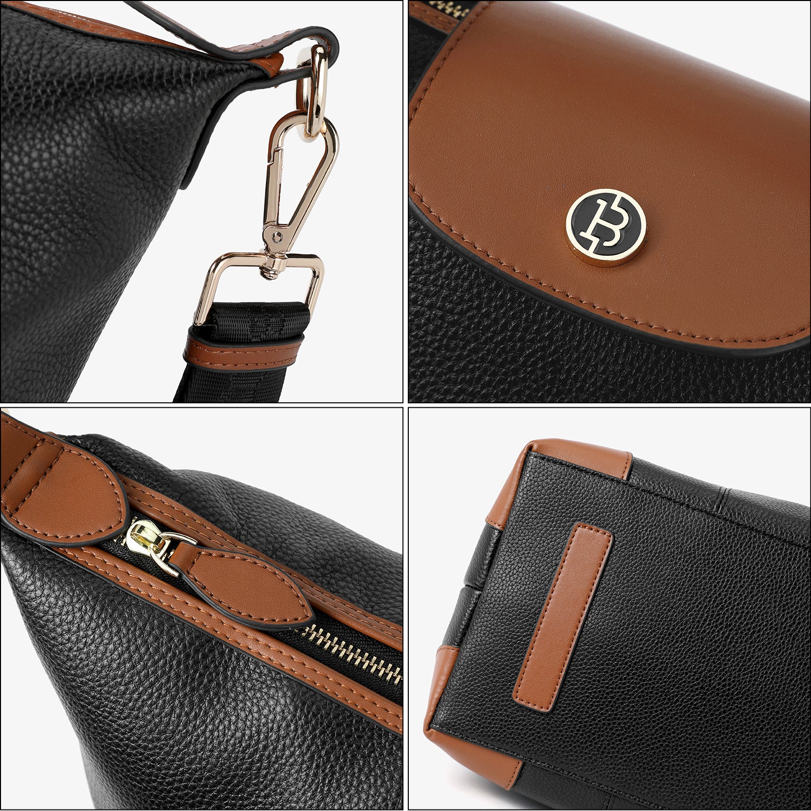 BOSTANTEN Travel Bag for Women Leather Duffle Bag Gym Sports Luggage - Image 9